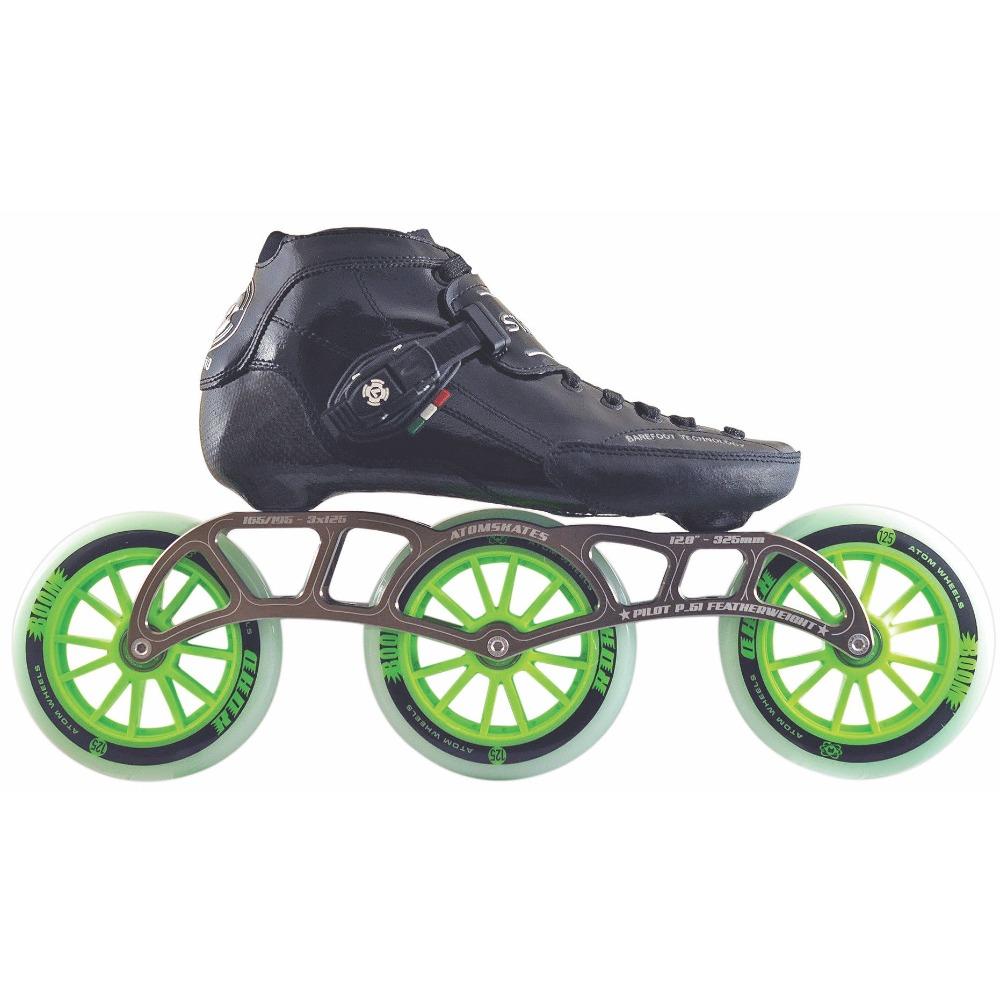 Luigino Strut Pro 3 x 125mm Inline Speed Skates - Professional Racing Rollerblades for Adults - Perfect for Speed Skating Training & Competition