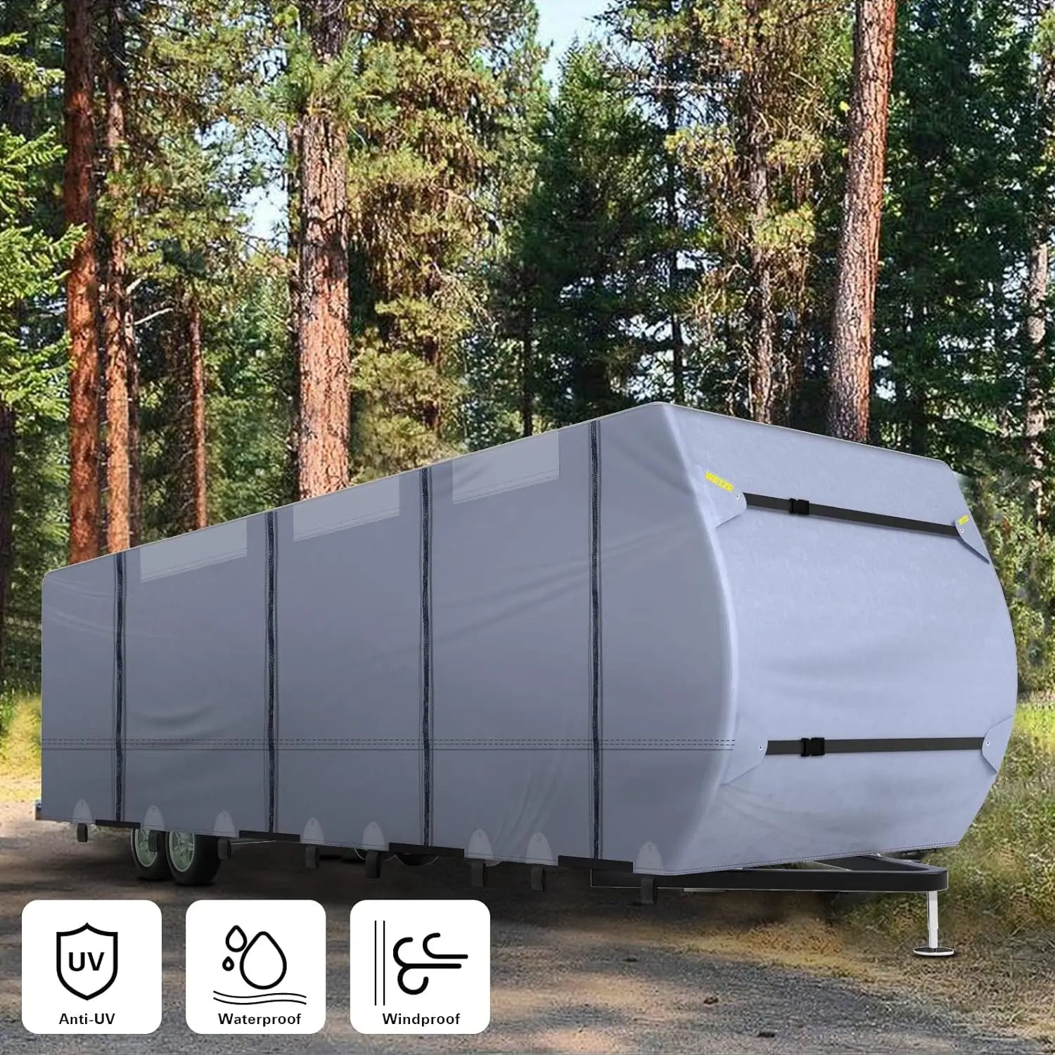 WEIZE 5-Layer 300D Oxford RV Cover for Travel Trailers & Motorhomes 29'1