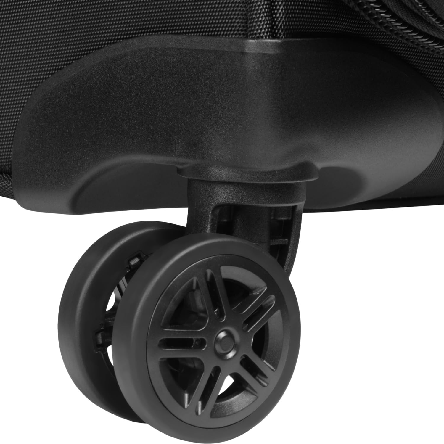 WallyBags Expandable Spinner Carry-On Luggage 20-Inch with Padded Laptop & Electronics Pockets - Black | Perfect for Business Travel & Airplane Cabin Use
