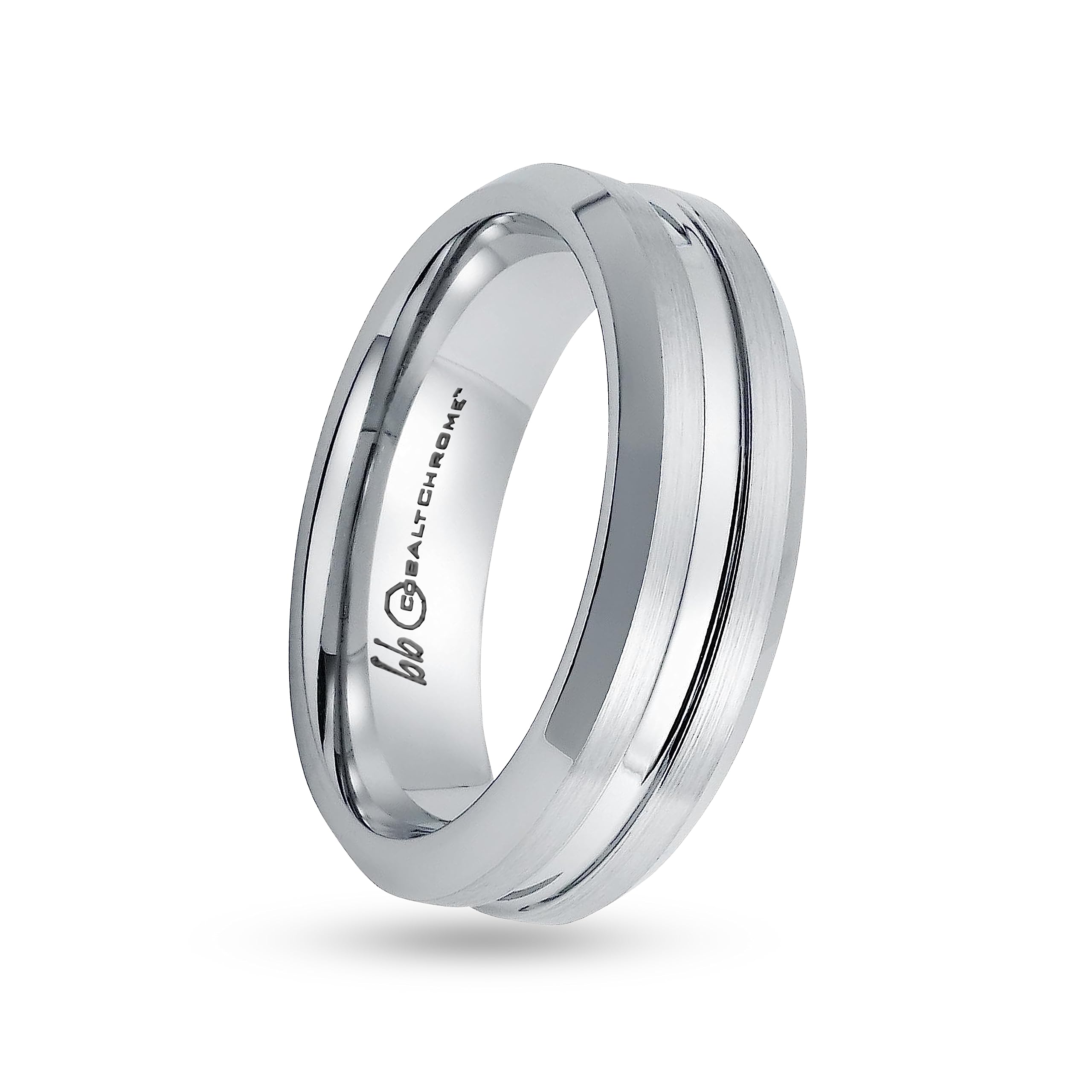 Boston Bay Diamonds Silver Cobalt Chrome Unisex Comfort Fit Wedding Band - 6mm & 7mm Sizes - Perfect for Men's Wedding Rings & Fashion Jewelry - Ideal for Proposals, Anniversaries, and Everyday Wear