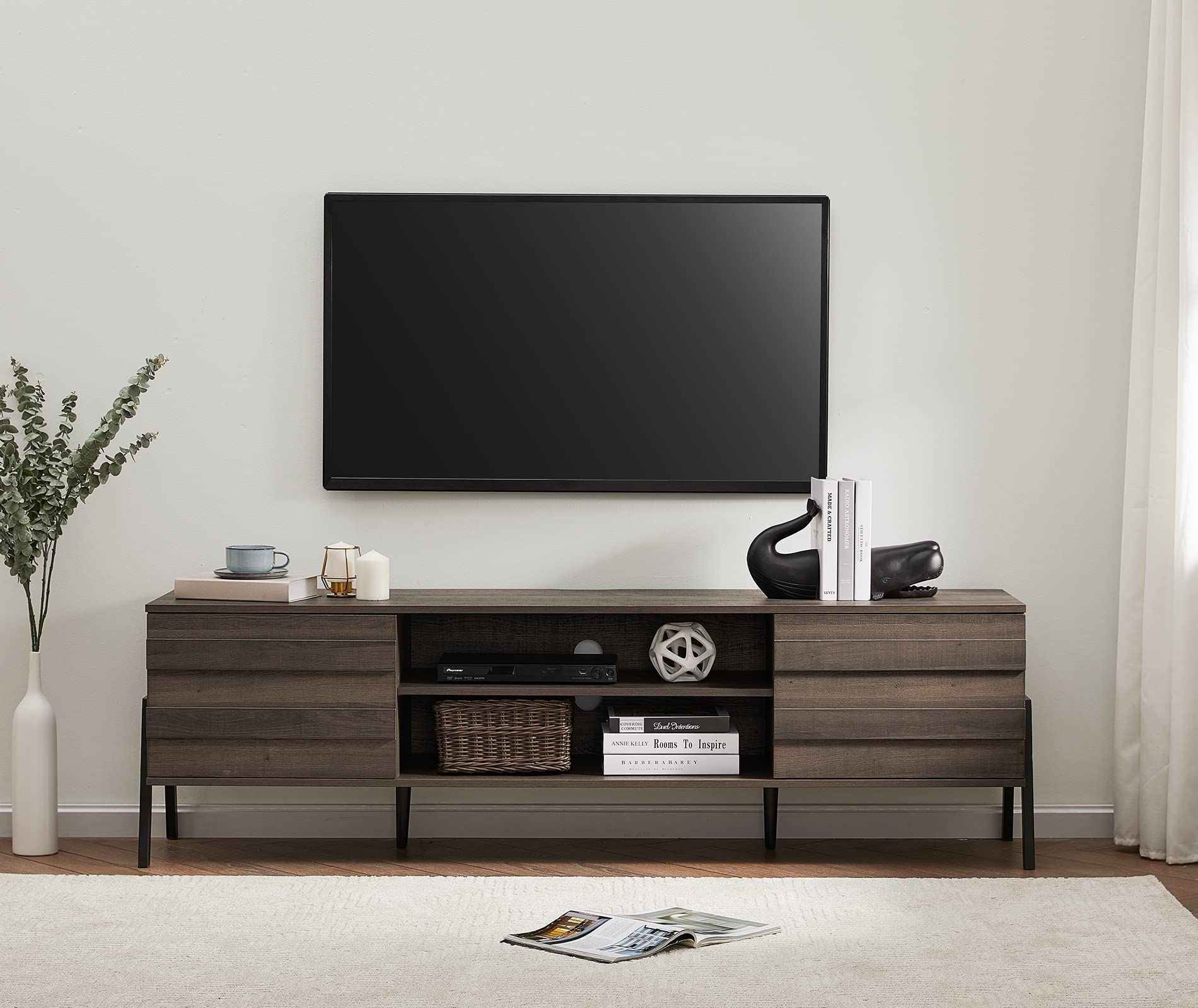 WAMPAT 2-Piece Lift Top Coffee Table Set with Storage for Living Room & Bedroom - Espresso Finish