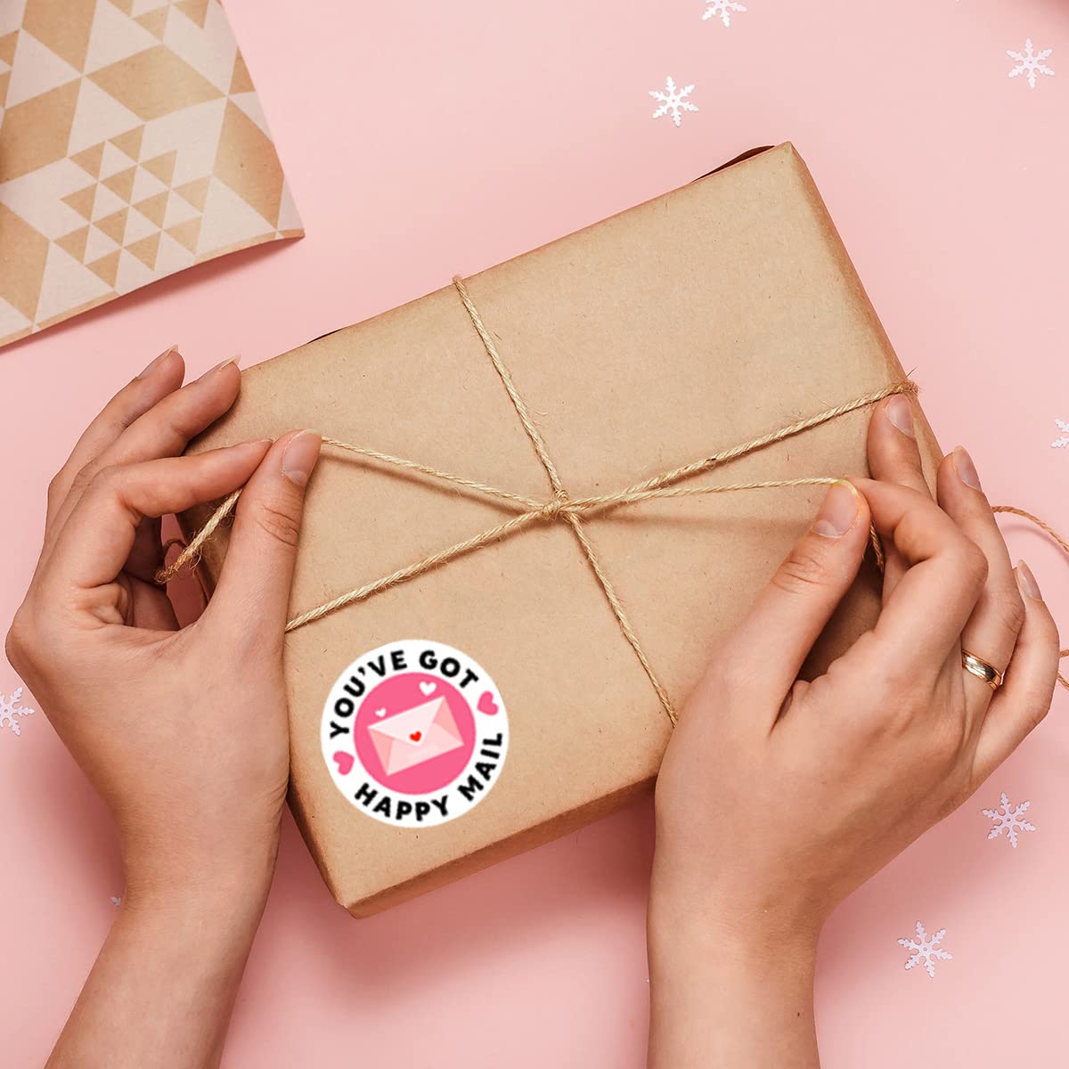 500 PCS Cute Happy Mail Stickers for Small Business - Funny Envelope Shipping Labels for Etsy Sellers & Online Shops - Perfect for Packaging, Thank You Notes & Customer Appreciation Gifts