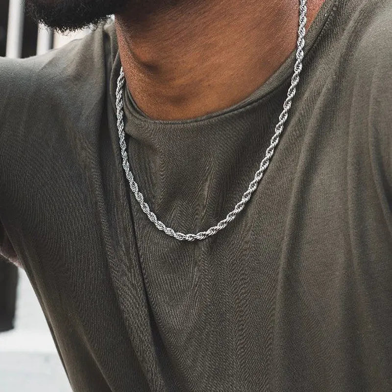 Figaro Cuban Link Chain Necklace for Men - 14K Gold Plated Stainless Steel Jewelry for Everyday Wear & Gifting
