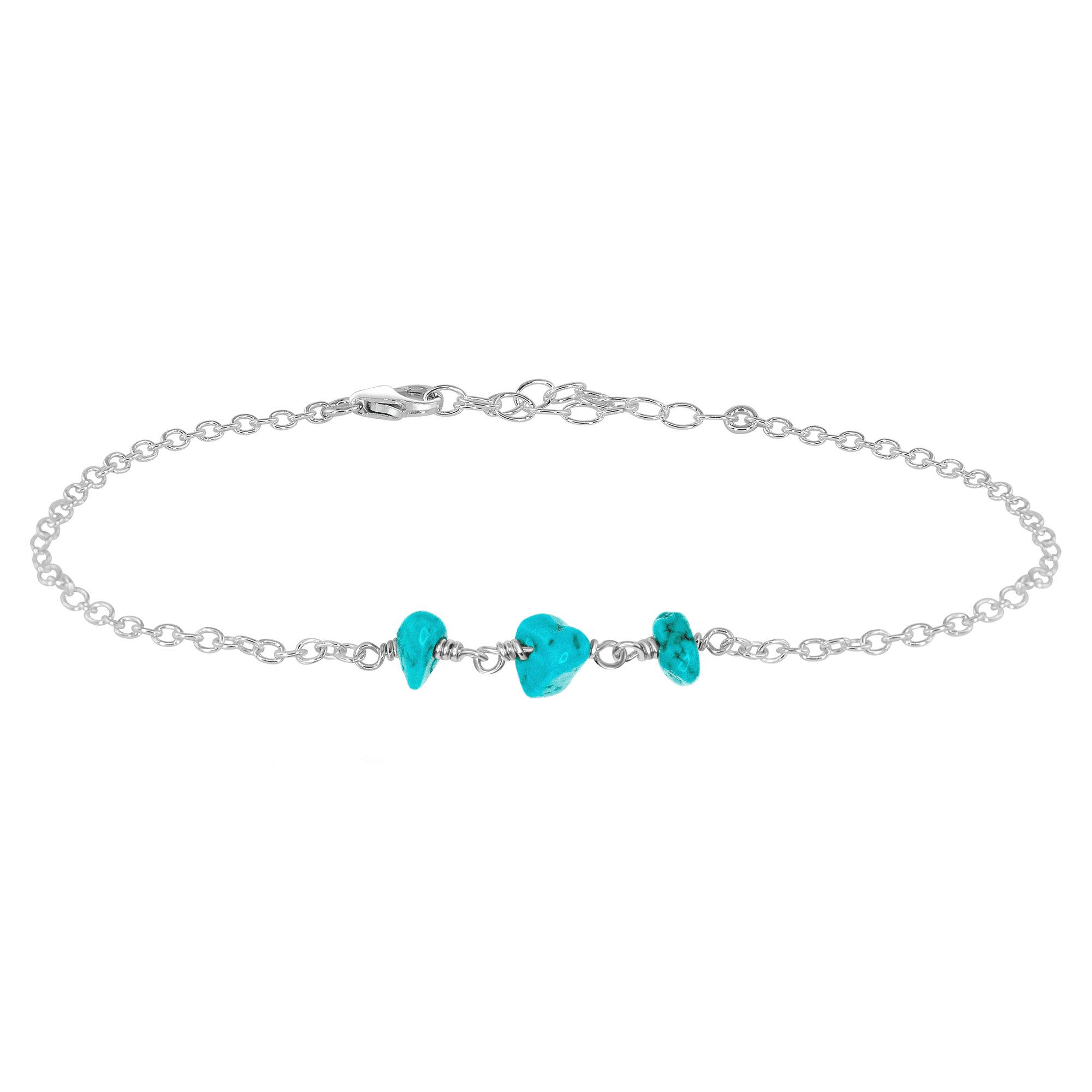 Turquoise Beaded Chain Anklet for Women - Bohemian Style Adjustable Ankle Bracelet - Perfect for Beach, Summer & Festival Outfits