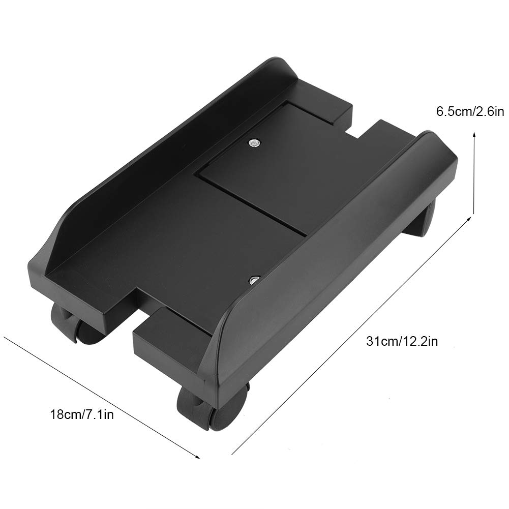 Zerodis Adjustable Removable Computer Case Bracket - Universal Desktop PC Stand Holder with Brake for Secure Storage (Black) - Perfect for Office, Gaming & Home Workspace Organization
