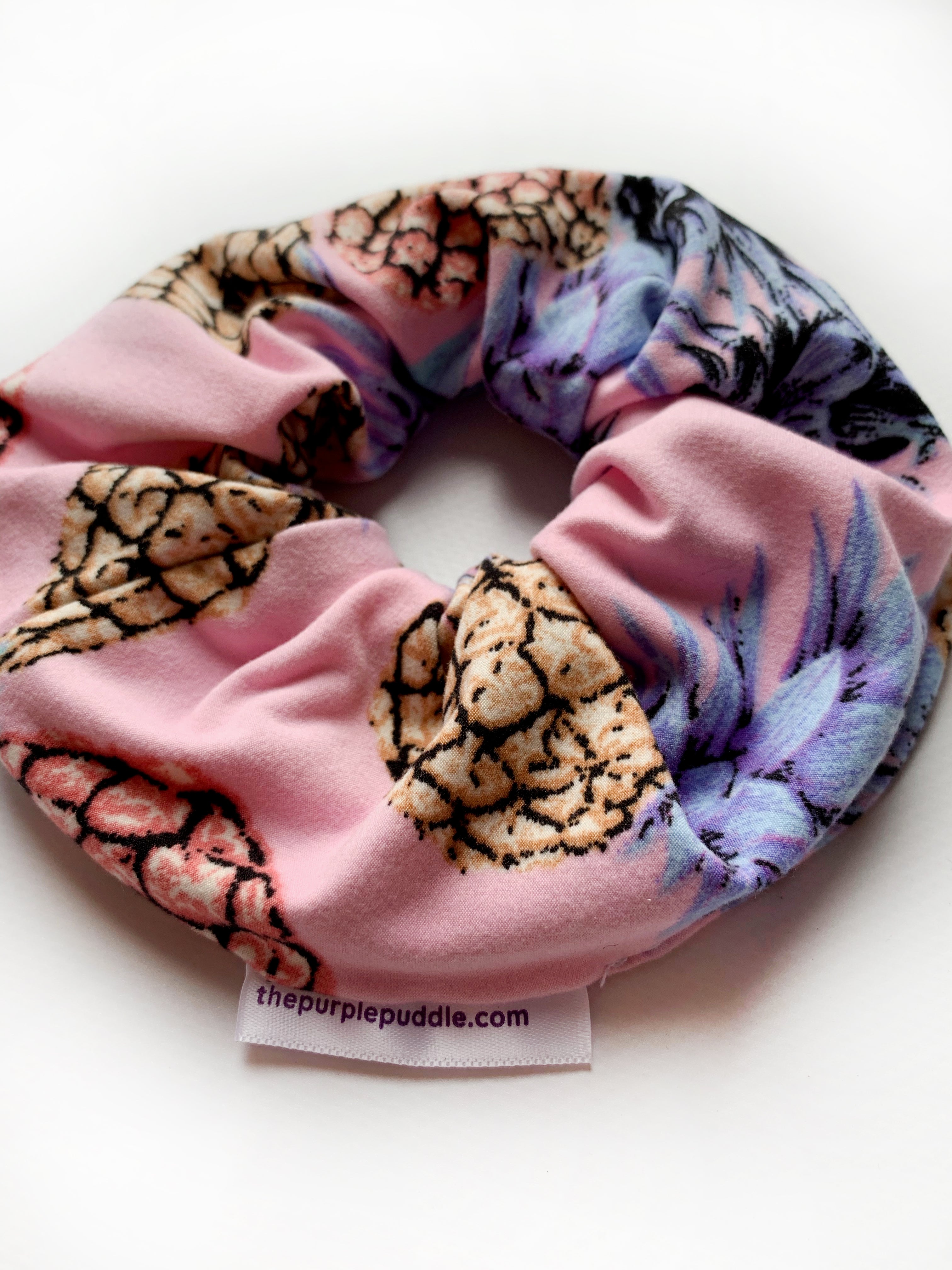 Maui Pink Hair Scrunchie - Soft & Stretchy Hair Tie for Women & Girls - Perfect for Workouts, Yoga, and Everyday Use