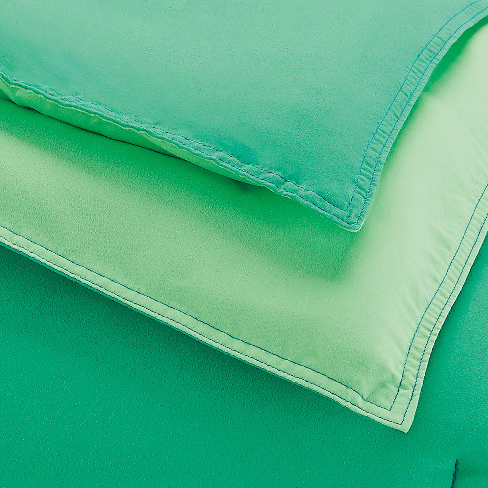 Utica® Solid Reversible King Size Green Comforter Set - 100% Cotton Bedding for All Seasons | Perfect for Master Bedroom, Guest Room & Cozy Home Decor
