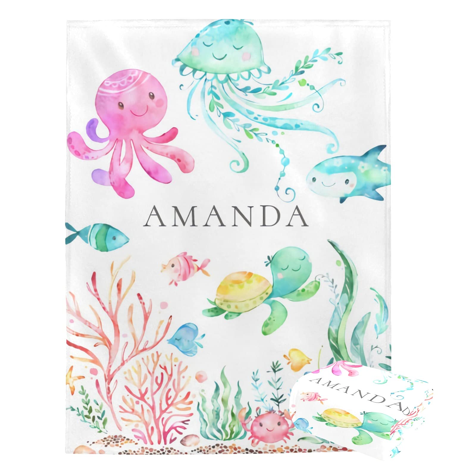 Personalized Baby Blanket with Name - Custom Elephant Baby Blanket for Boys & Girls | Super Soft Newborn Blanket | Neutral Nursery Decor | Perfect Baby Shower Gift & Nursery Essential