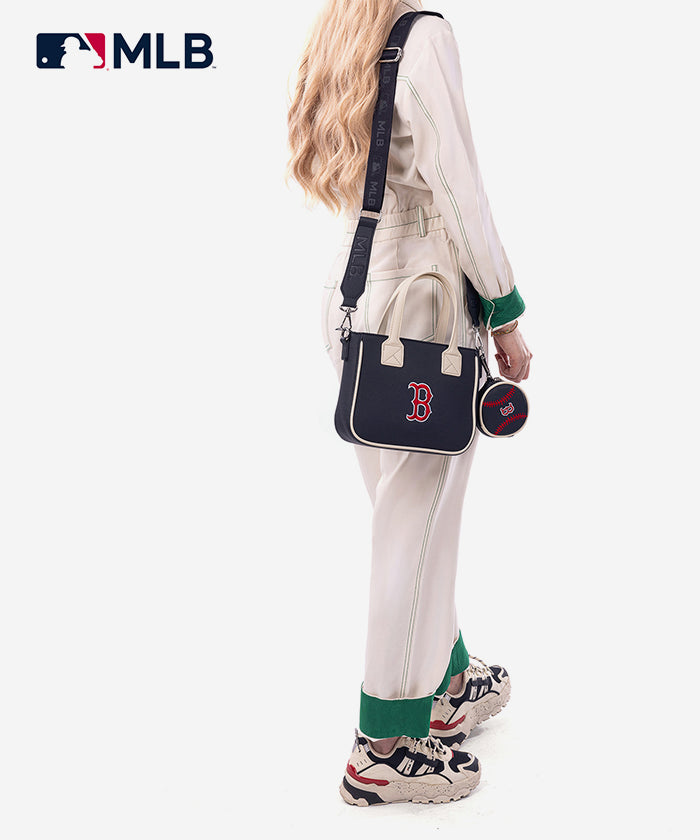 MLB Boston Red Sox Team Tote Bag with Baseball Coin Pouch - Stylish Sports Fan Accessory for Games, Travel & Everyday Use
