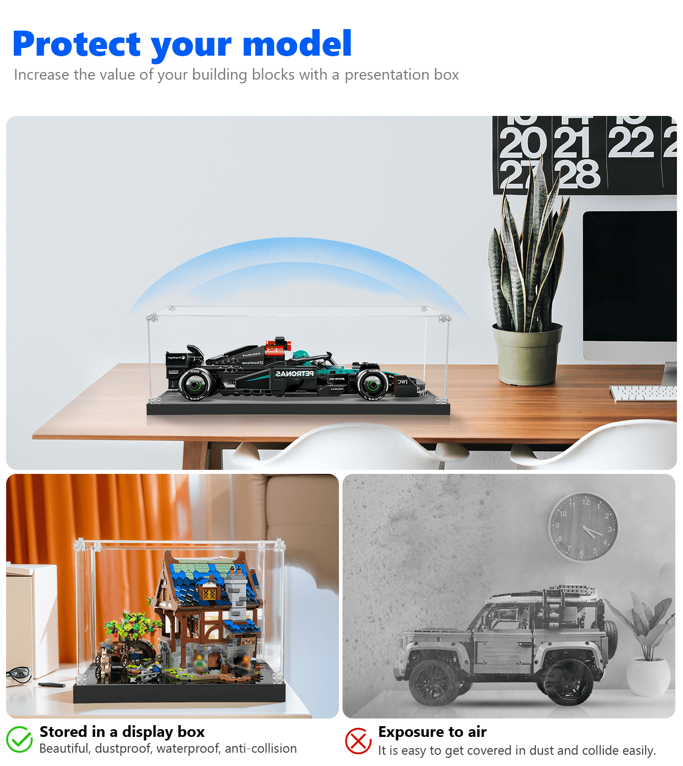 LEGO AMG F1 W15 Display Case (1:32 Scale) - Perfect for Showcasing Model 77244 - Ideal for Collectors, Home Decor & Office Display