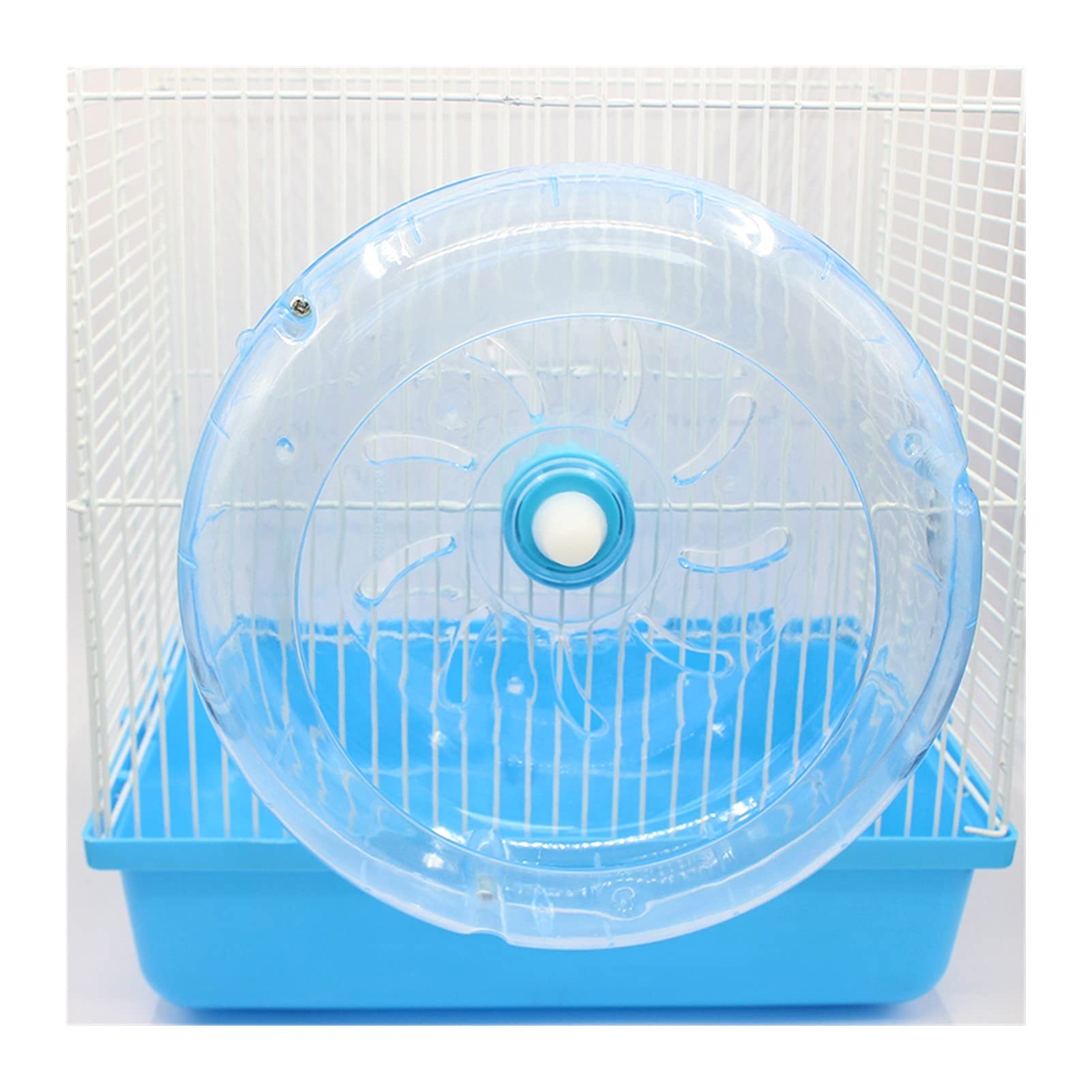 JQDMBH Silent Hamster Exercise Wheel - 19CM Fixed Running Wheel for Hamsters, Hedgehogs, Guinea Pigs & Small Pets - Durable Pet Accessories (Blue) - Perfect for Cage Fitness & Nighttime Activity