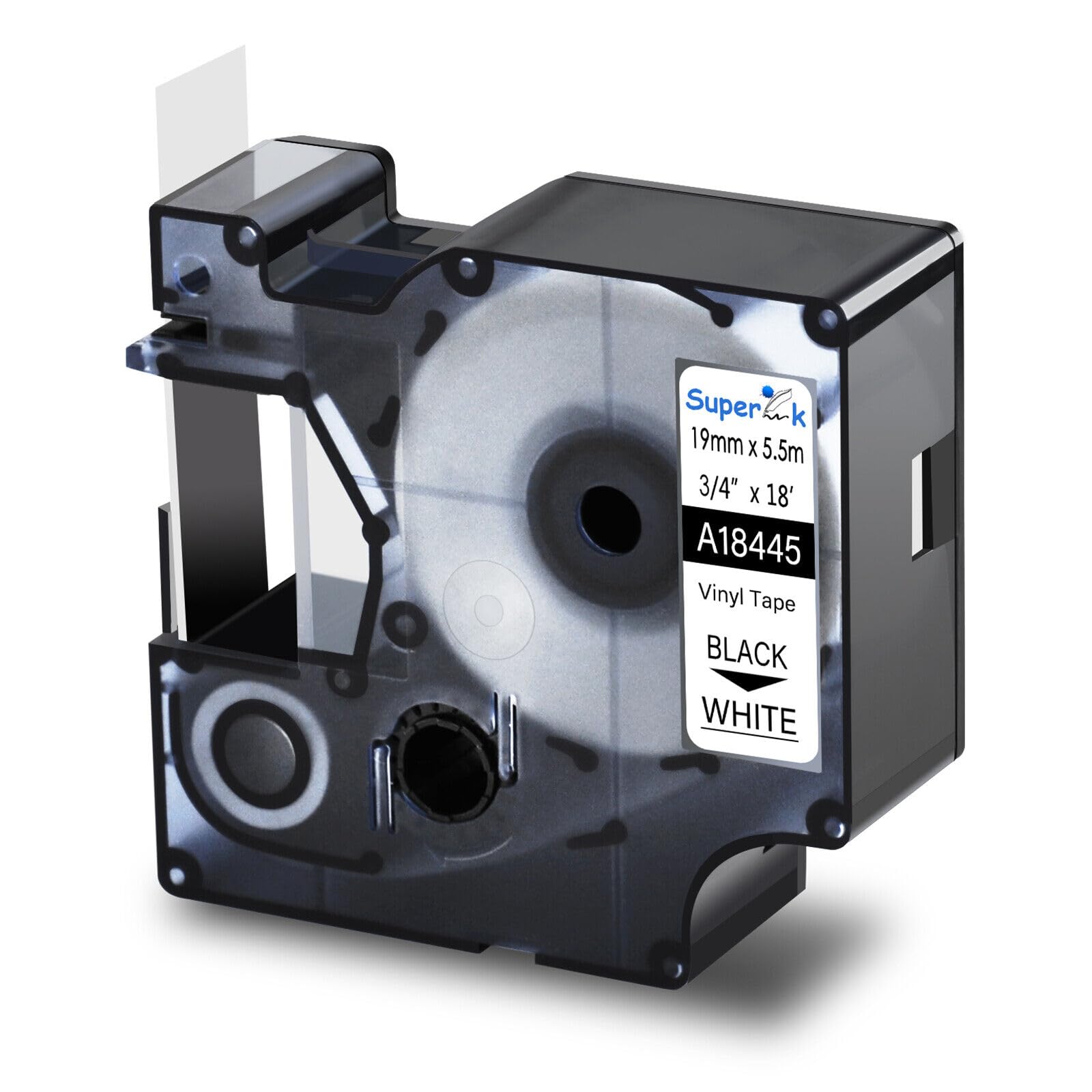 20 Pack Dymo 18445 Compatible Label Tape - Black on White 3/4