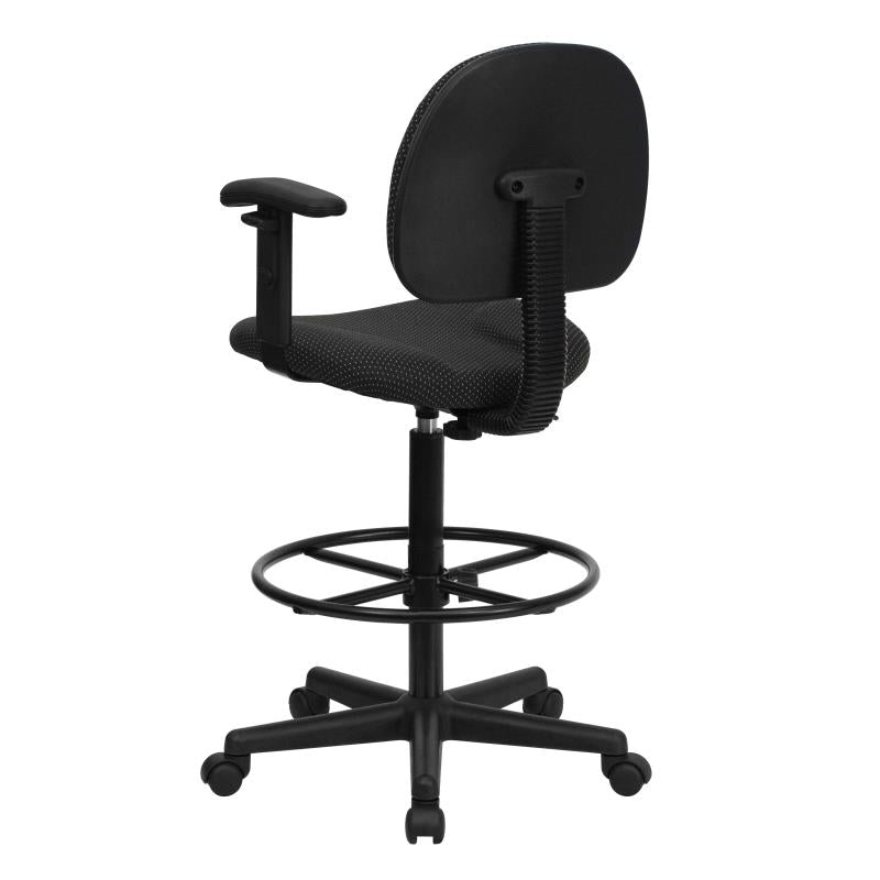 FLASH Patterned Fabric Drafting Chair BT 659 - Adjustable Height Office Chair for Artists, Architects & Designers - Ergonomic Stool for Drafting Table, Studio & Workspace
