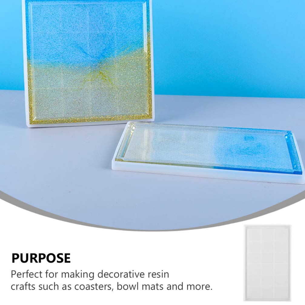 EXCEART 1pc Silicone Coaster Mold for Resin Casting - DIY Epoxy Resin Art, Handmade Clay Cup Pad, White Tray - Perfect for Home Decor, Gift Making, and Craft Projects