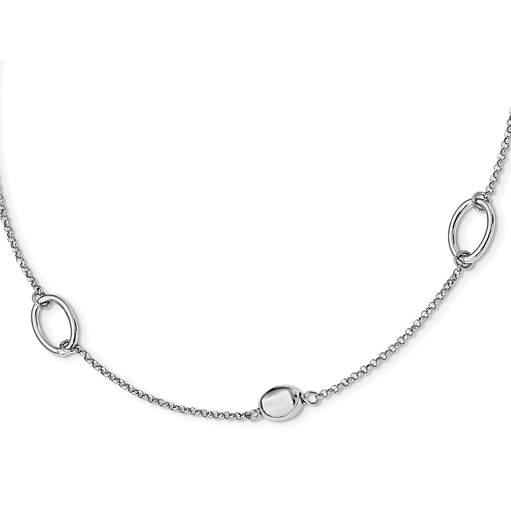 925 Sterling Silver 1 Inch Oval Extension Chain Necklace with Pendant Charm - Elegant Fine Jewelry for Women - Perfect Gift for Her - Ideal for Everyday Wear, Special Occasions & Layering