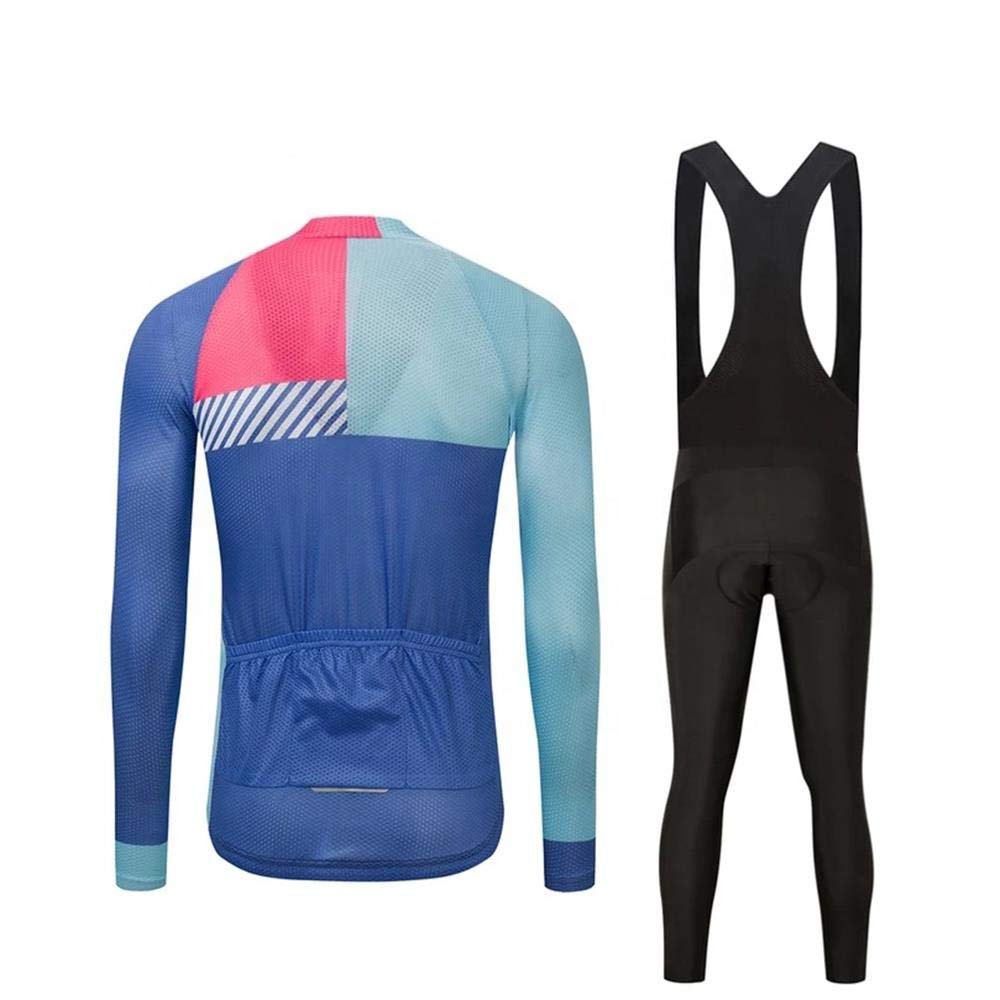 Men's Pro Cycling Jersey Set - Long Sleeve Quick Dry Bike Jacket & Bib Shorts with 9D Padding - High Performance Road Bike Clothing for Training & Racing - Perfect for Cycling Enthusiasts & Competitive Riders