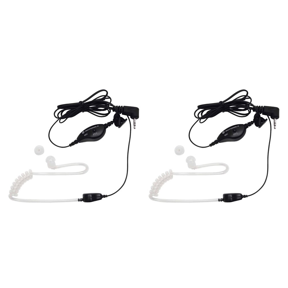 Motorola 1518 Surveillance Headset with Push-to-Talk Mic - Noise Cancelling Earpiece for Security & Law Enforcement (Black/White) - Ideal for Patrol Officers, Event Security & Dispatch Centers