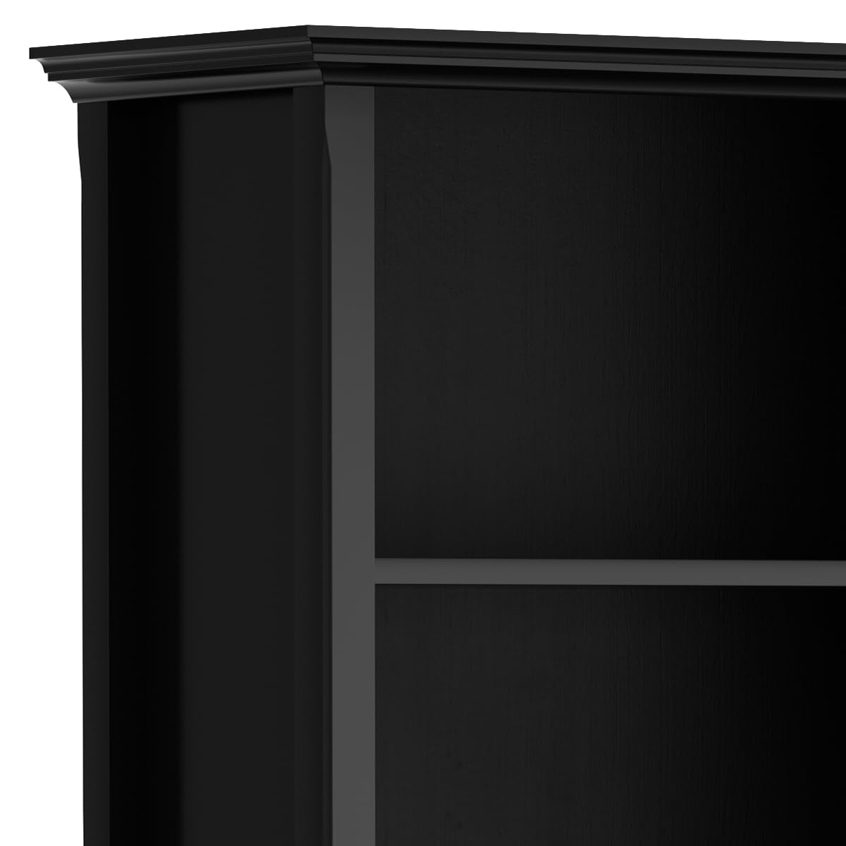 SIMPLIHOME Amherst 30 Inch Solid Wood 5-Shelf Bookcase - Black Transitional Style for Living Room, Study, Office | Bookshelf for Home Decor & Storage