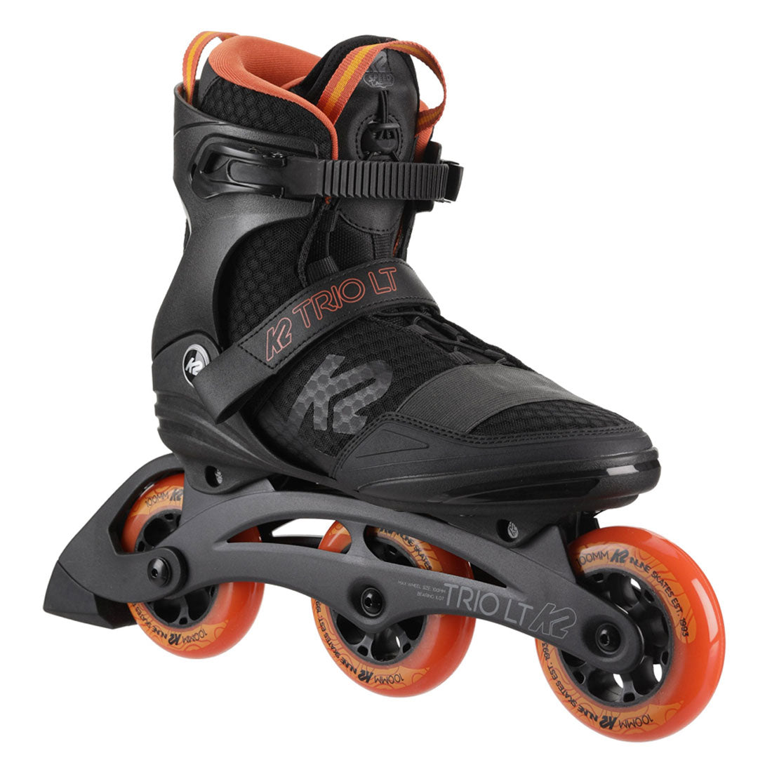 K2 Trio LT 100 M Black/Orange Ski Boots - Lightweight Performance Ski Boots for Men - Perfect for Alpine Skiing and Freeride Adventures