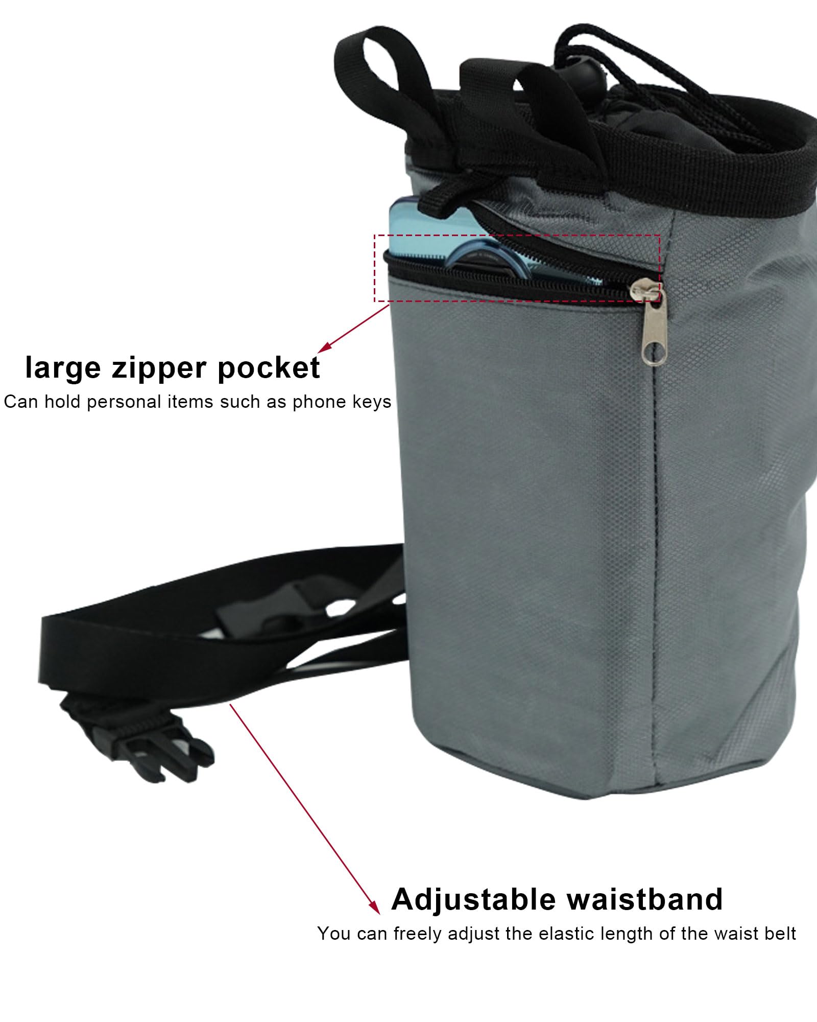 Premium Chalk Bag for Rock Climbing & Bouldering - Lightweight Drawstring Chalk Bucket for Gym, Weightlifting, Gymnastics & Crossfit - Ideal for Indoor & Outdoor Sports Training