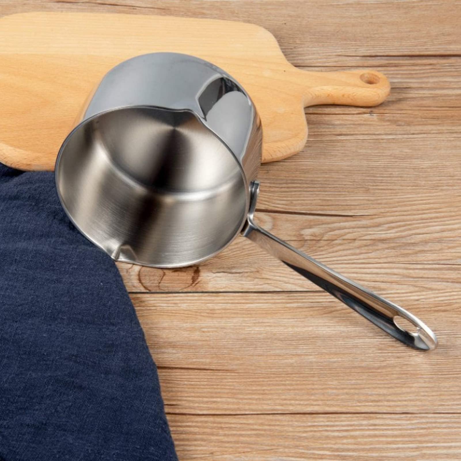 Stainless Steel Small Milk Pan - Mini Sauce Pot for Melting Butter, Chocolate, Cheese & Sugar | Perfect for Coffee, Tea, Soup, Pasta & Milk Warming | Durable Kitchen Cookware for Home & Restaurant Use
