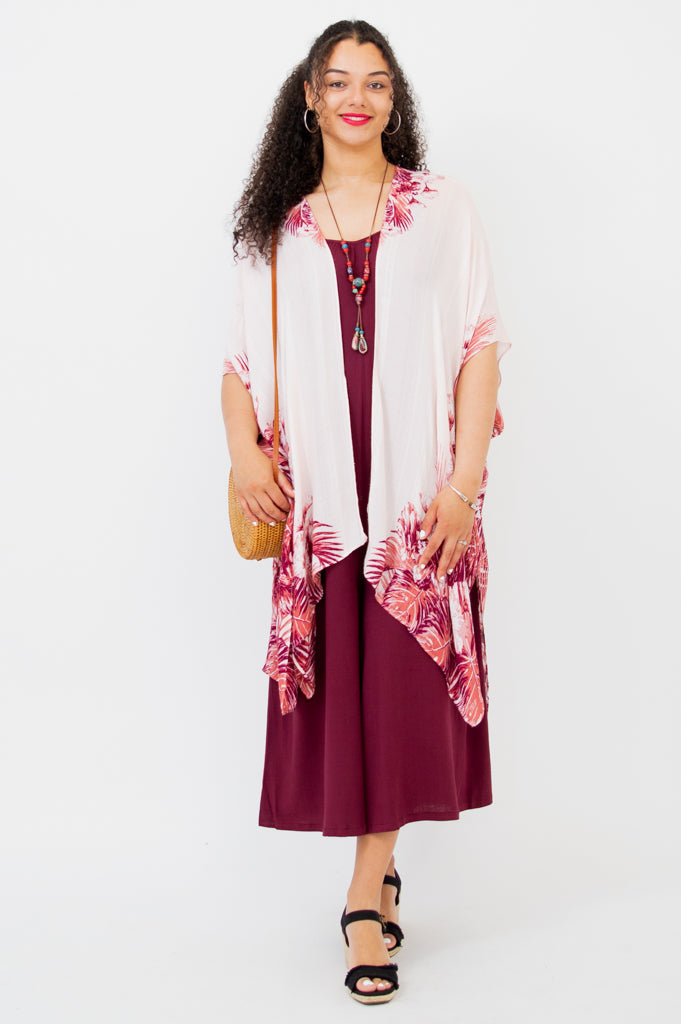 Joanna Jumpsuit - Women's Burgundy Linen Bamboo Romper | Comfortable & Stylish for Summer Outings, Beach Vacations & Casual Wear