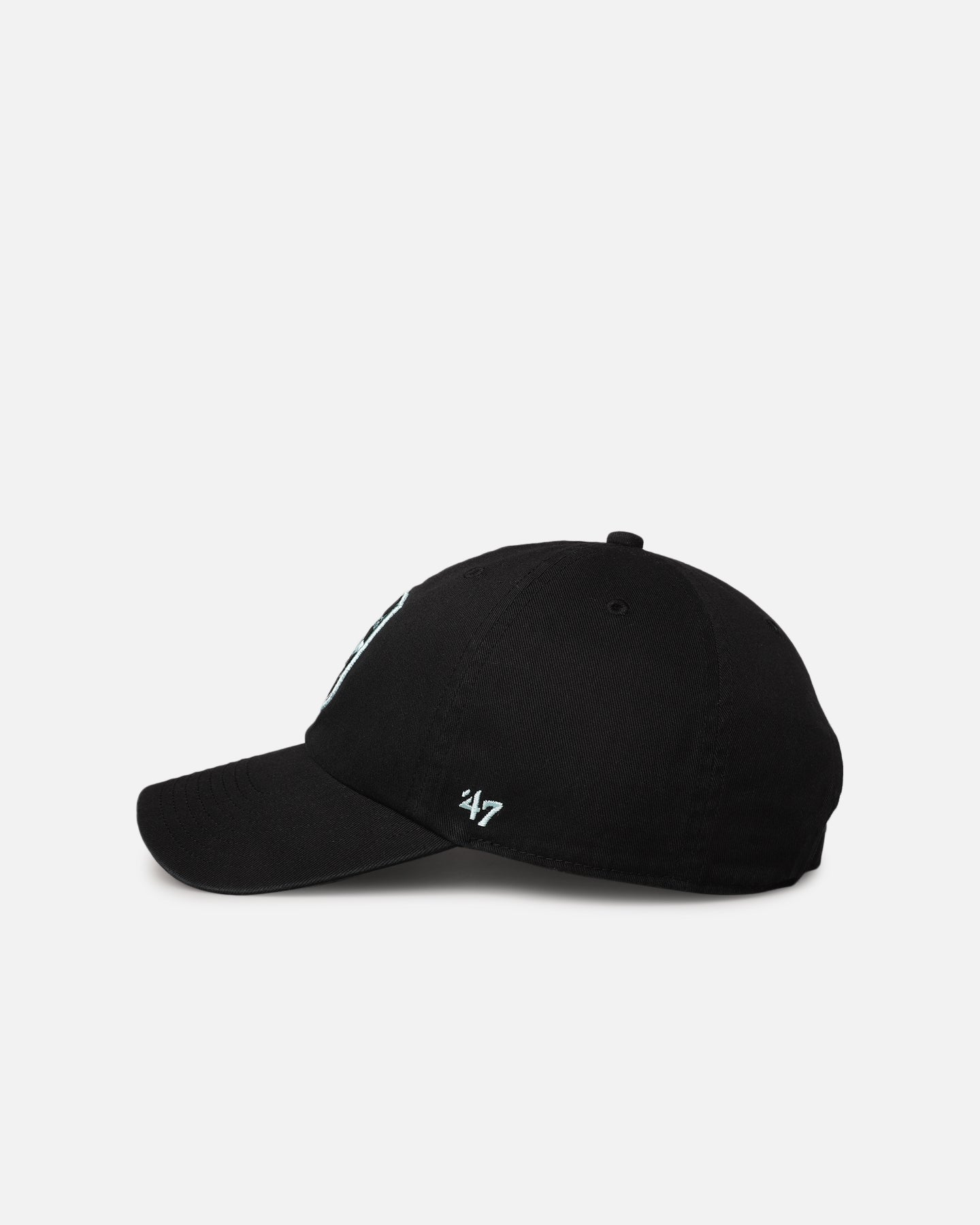 47 Brand Arsenal 47 Clean Up Strapback Cap - Black/Turquoise Adjustable Baseball Hat for Men & Women - Perfect for Sports, Casual Wear & Outdoor Activities
