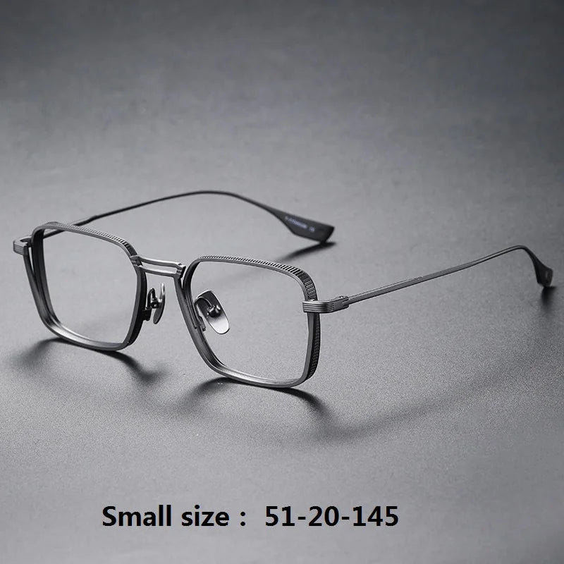 Aimee Unisex Full Rim Square Double Bridge Titanium Eyeglasses 4125 - Lightweight Durable Frame for Reading, Work & Fashion - Perfect for Office, School & Everyday Wear