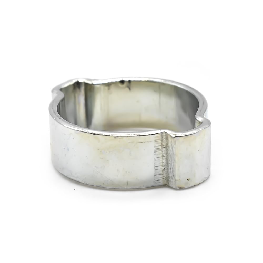 Interstate Pneumatics H618 Double Ear Steel Hose Clamp - Zinc Plated 15-18mm (50 Pack) - Ideal for Automotive, Plumbing, and Industrial Applications