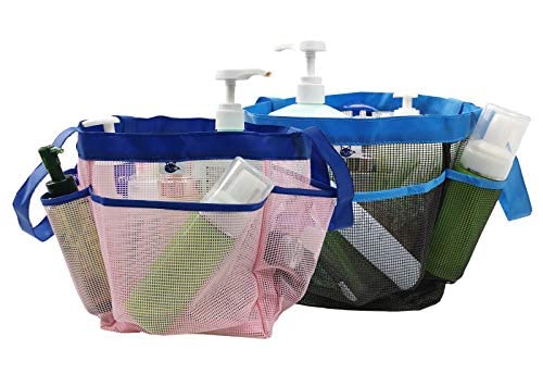 SPINFOX 2 Pack Quick Dry Mesh Shower Caddy - Hanging Toiletry Bag for Bathroom Essentials