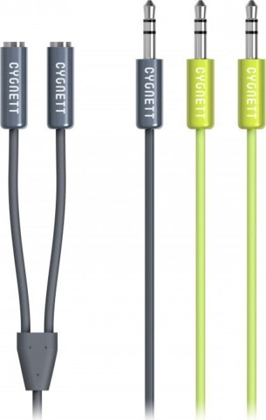 Cygnett CY1417HESPL 3.5mm Aux Audio Cable - 2 Pack Gray Stereo Cord for Car, Home & Office - High Quality Auxiliary Cable for Speakers, Headphones & Mobile Devices