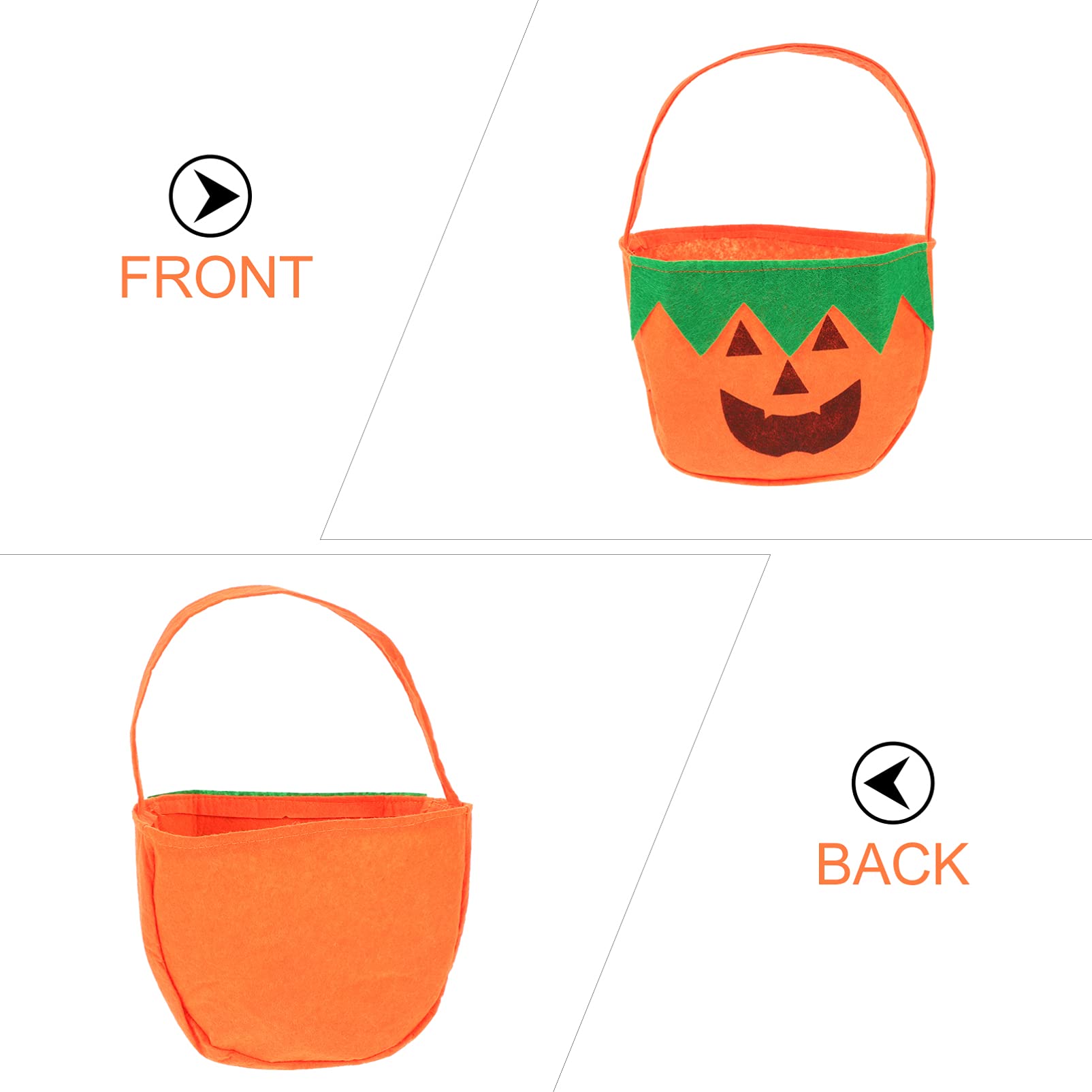 Halloween Candy Bags 4-Pack - Reusable Non-Woven Pumpkin Treat Bags for Trick or Treat, Halloween Party Favors & Goodie Bags - Perfect for Classroom Treats, Neighborhood Trick-or-Treating & Halloween Party Supplies