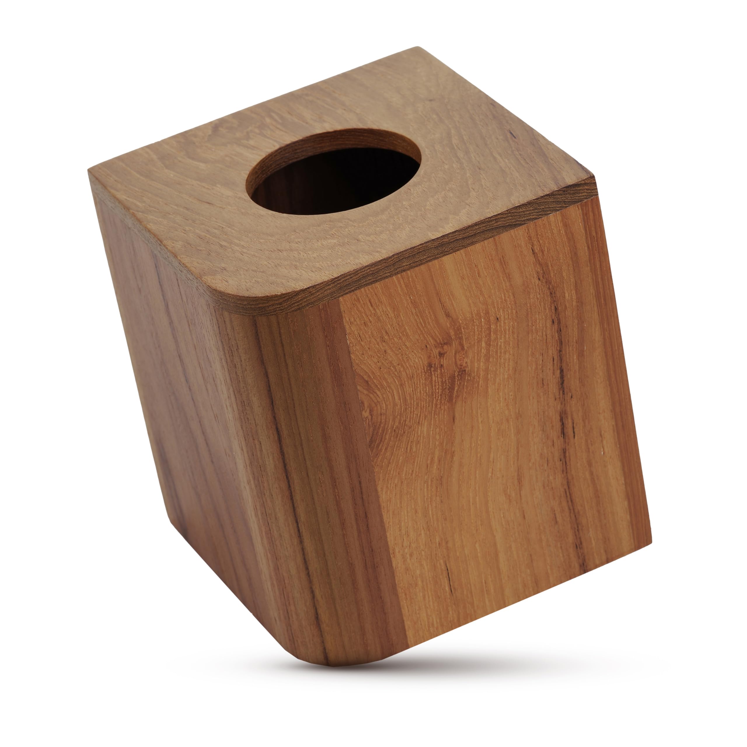 Premium Whitecap EKA Collection Teak Wood Tissue Box Holder - Elegant Home Decor for Living Room, Bedroom & Bathroom Organization