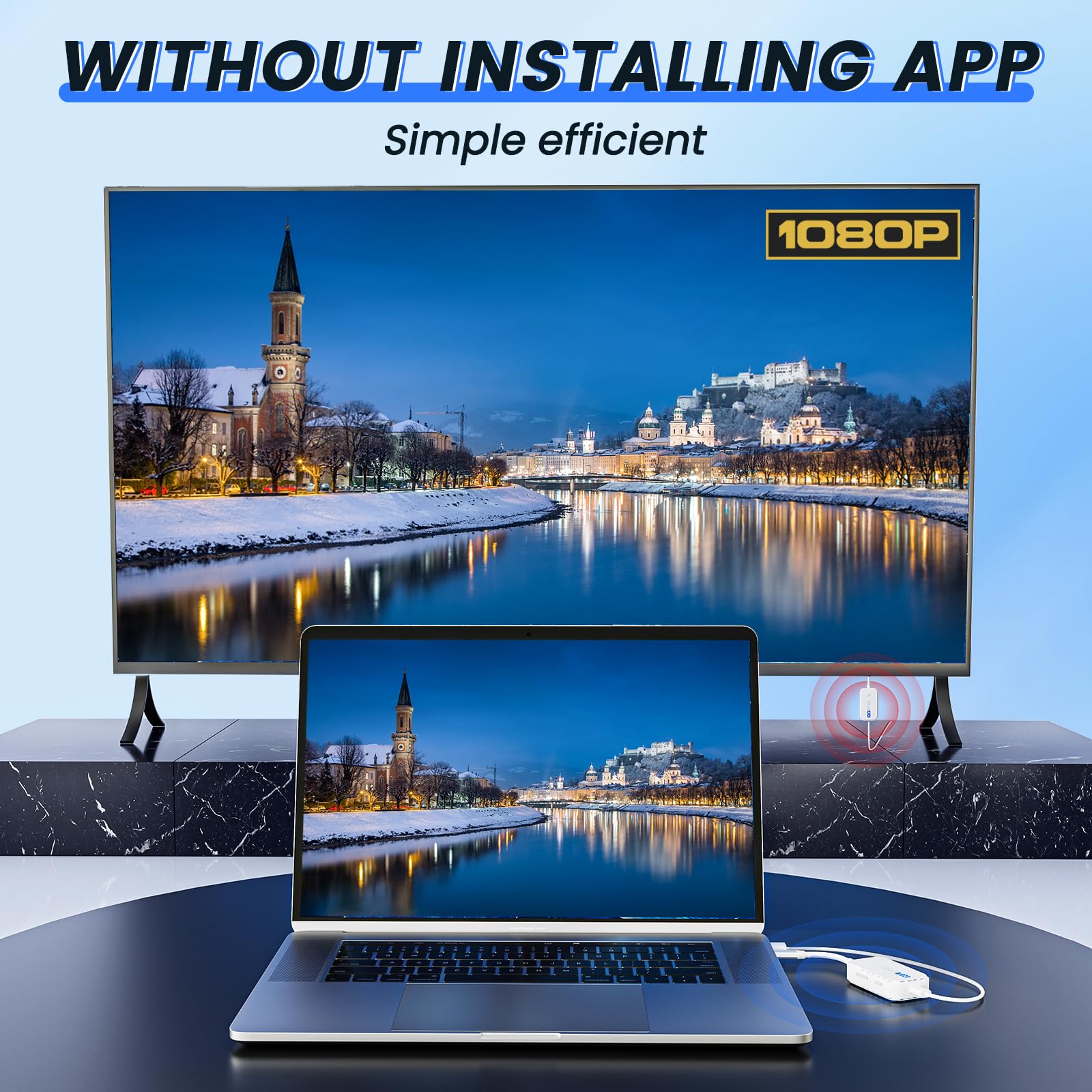 Wireless HDMI Transmitter and Receiver Kit - 98FT/30M Range for Streaming Video & Audio from Laptops/Cameras to TV/Projector | Perfect for Home Theater, Office Presentations, Gaming & Conference Rooms