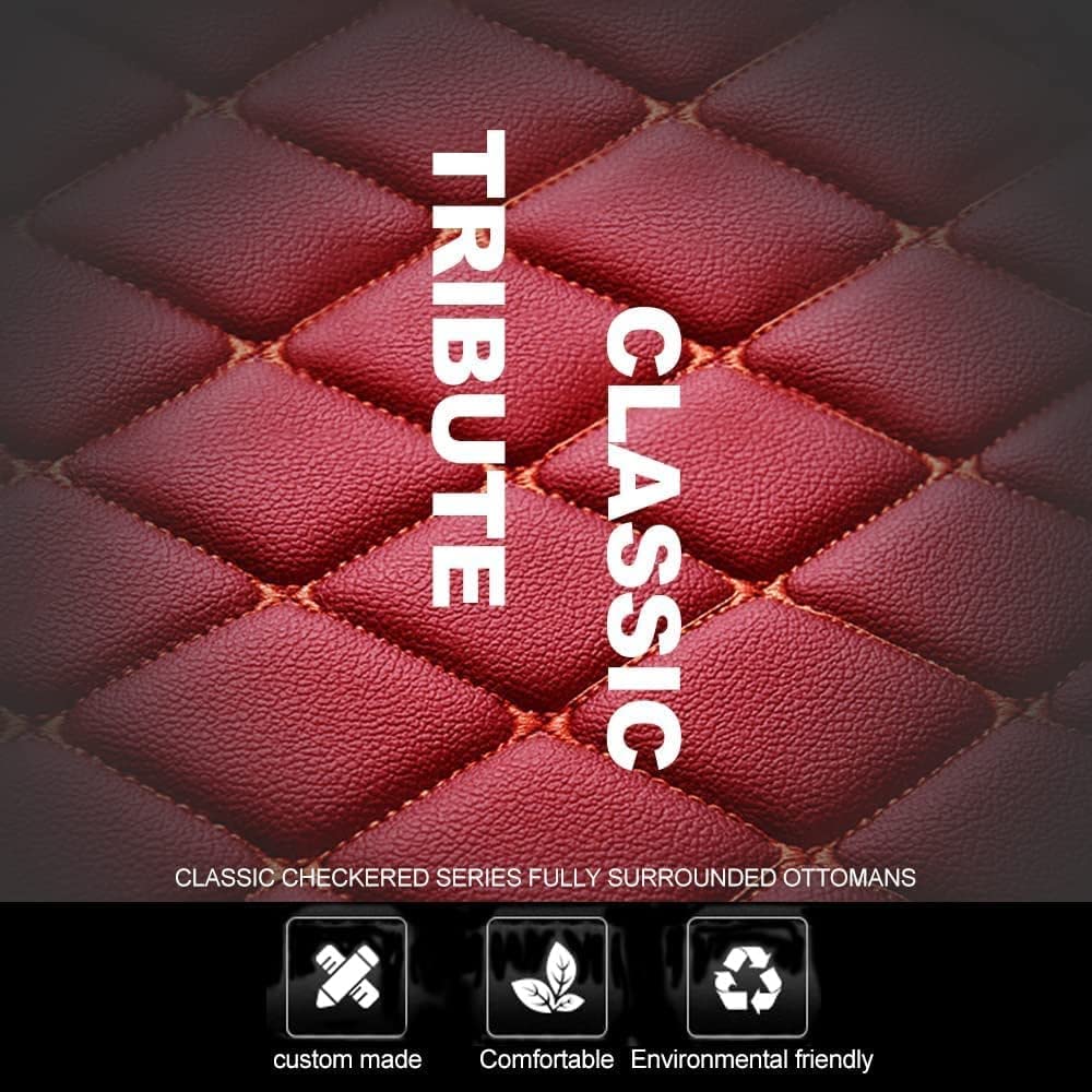 Premium Custom Car Floor Mats for Mercedes-Benz GTS AMG 2015-2018 - Luxury Leather, Waterproof & Non-Slip Full Coverage Floor Liners (Complete Set, Red) - Perfect for Sports Cars & Daily Driving Protection