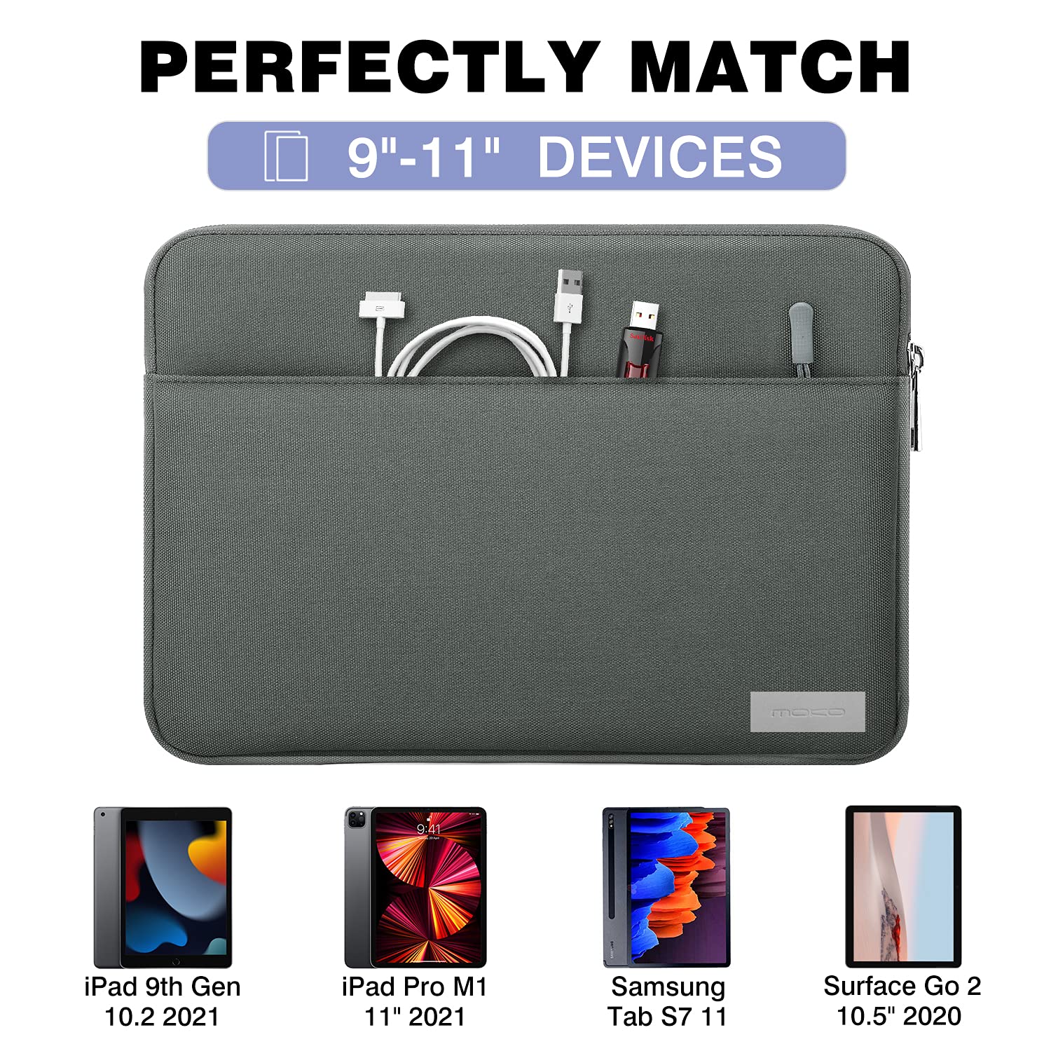 MoKo 11 Inch Tablet Sleeve Case - Protective Carrying Bag for iPad Air 5 10.9