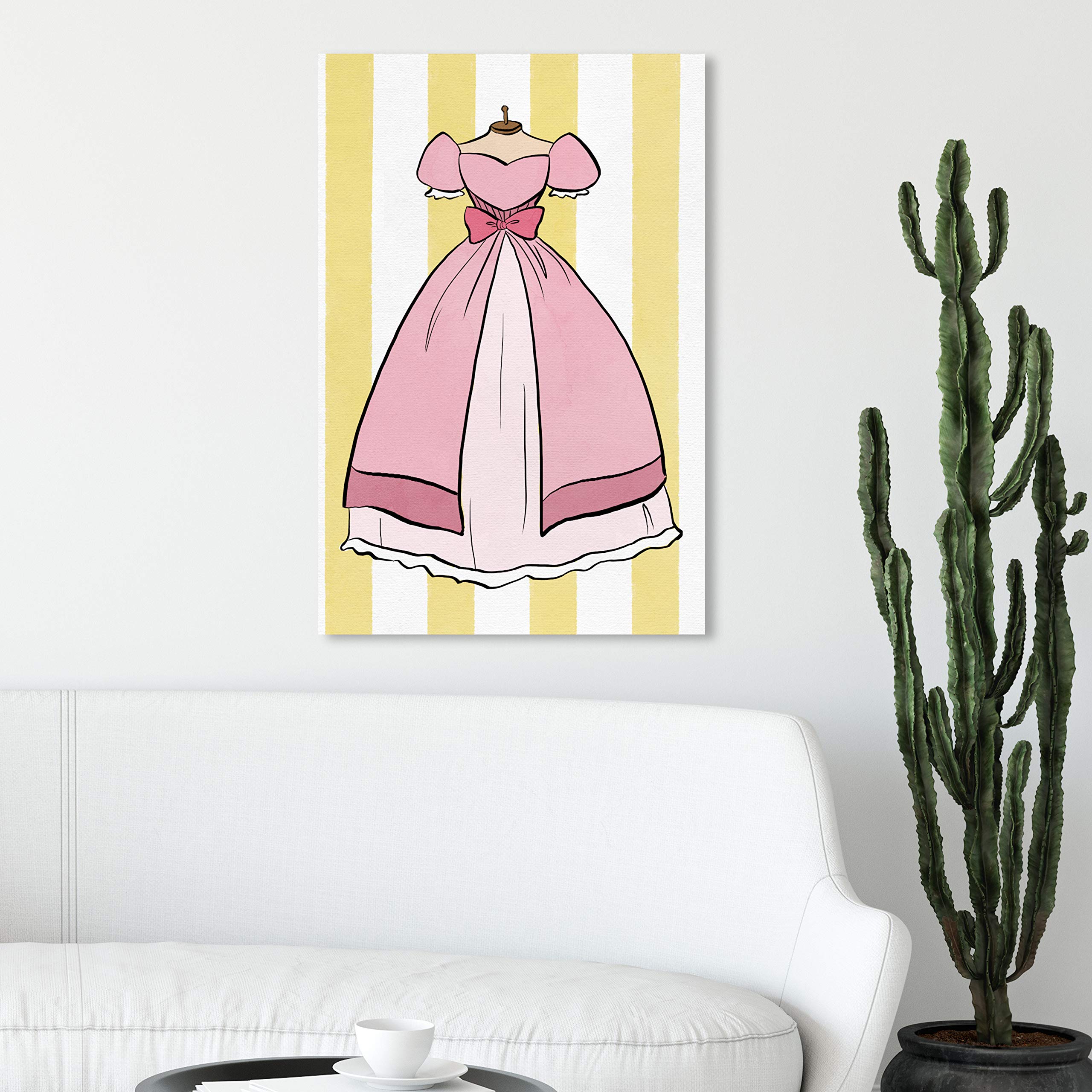 Oliver Gal Artist Co. Fantasy Princess Dress Wall Art Canvas Print - 20x30 Inches Pink & Yellow Home Decor for Bedroom, Living Room, Nursery