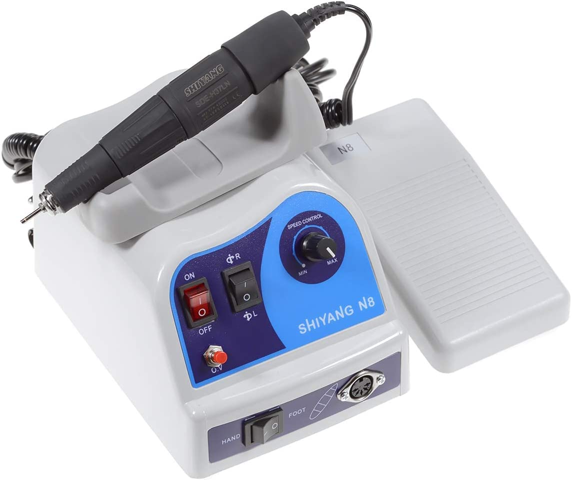 45K RPM High-Speed Micro Grinder Motor with Foot Control - 2.35mm Chuck for Precision Lab Work, Dental, Jewelry Making & Engraving