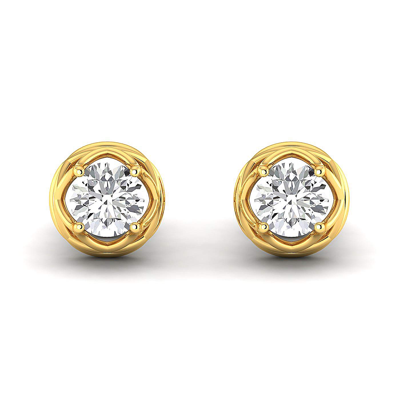 0.30-4.00 Carat Round Brilliant Cut Moissanite Stud Earrings in 14K Yellow Gold (FG Color, VVS Clarity) - Perfect for Back to School, Graduation Gifts & Everyday Elegance