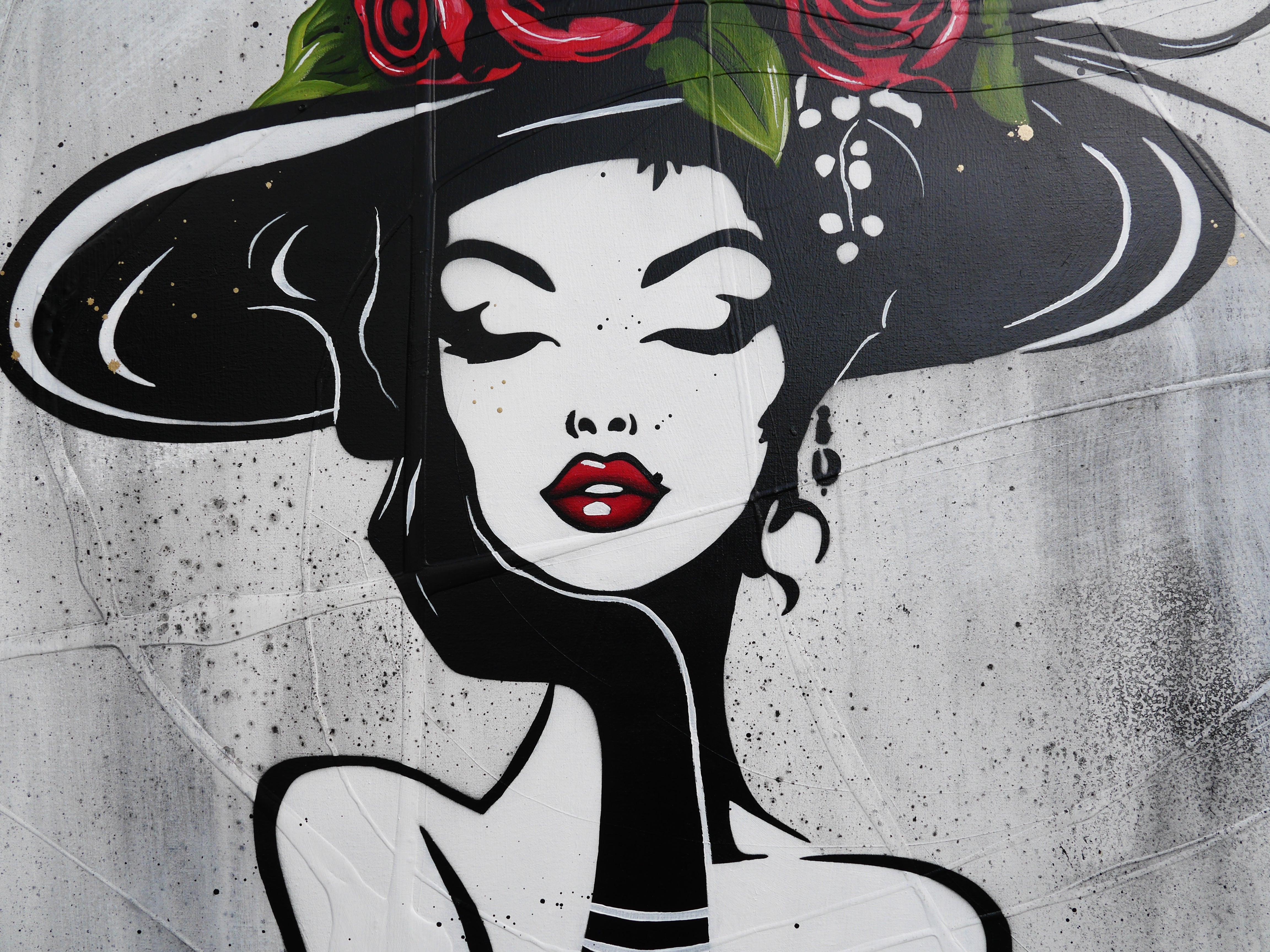 100cm x 140cm Modern Textured Urban Pop Art Canvas Painting - Roses Inc. Wall Decor for Living Room, Bedroom & Office