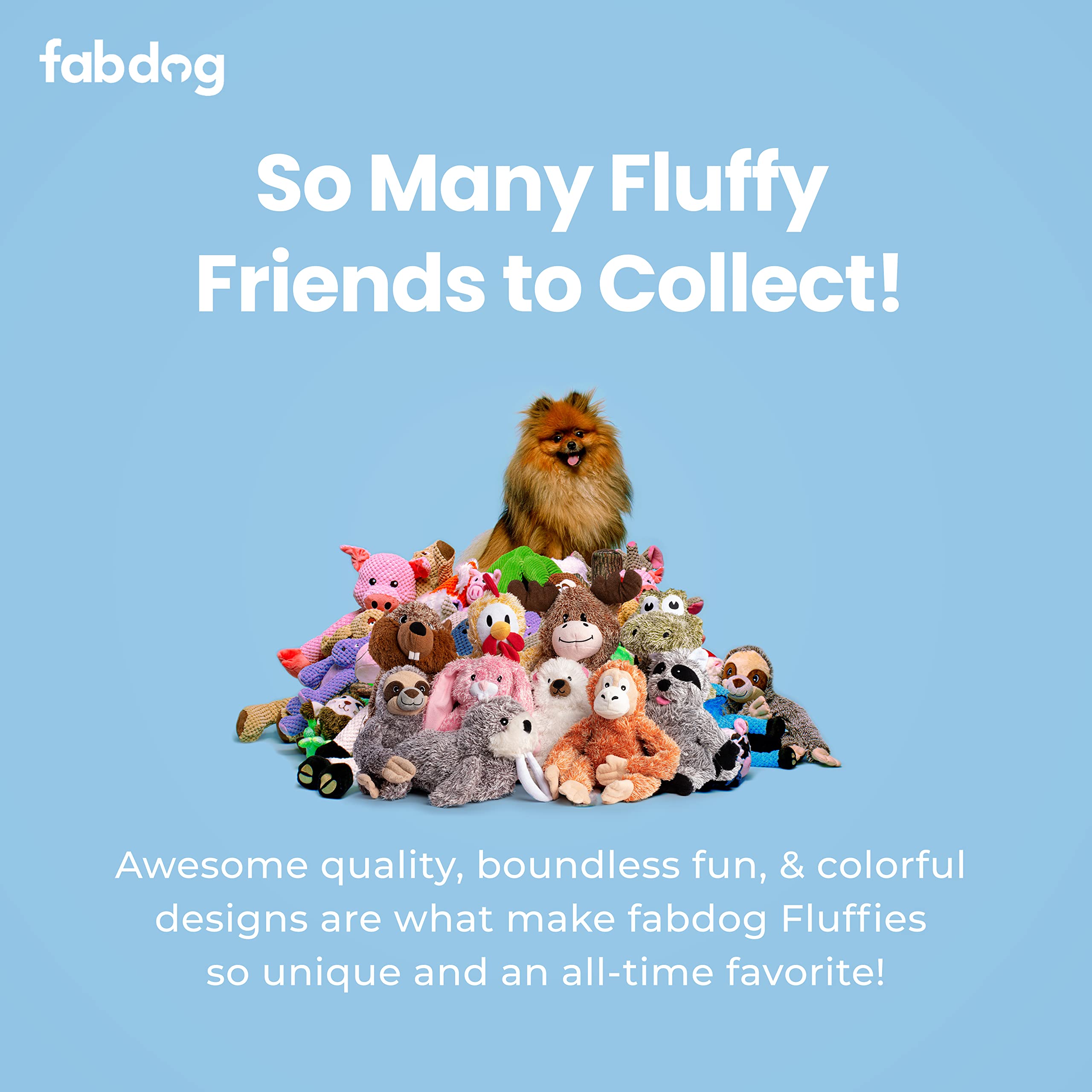 Fabdog Fluffies Squeaky Plush Dog Toys for Small & Large Breeds - Cute Sloth-Themed Puppy Chew Toy with Nylon & Squeaker - Perfect Gift for Pet Lovers | Great for Indoor Play, Training Rewards & Cuddle Time
