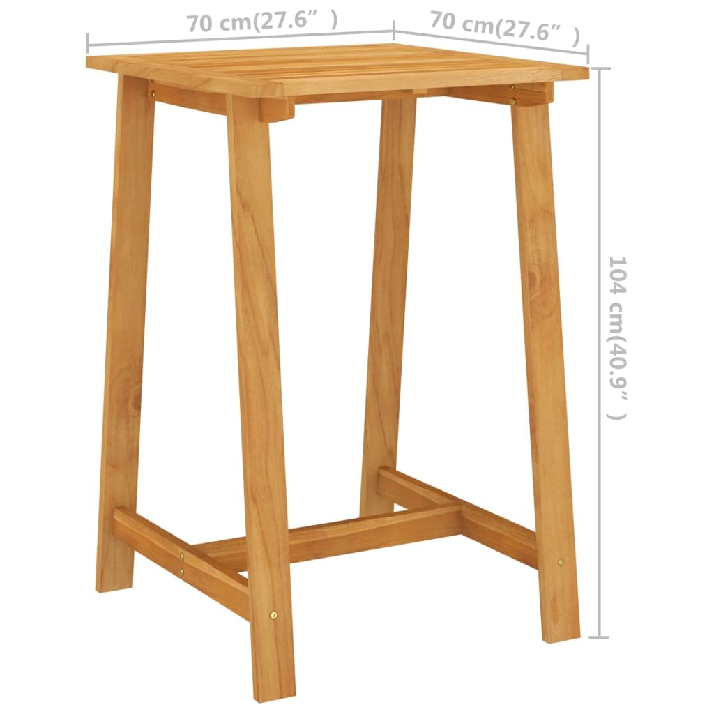 Acacia Wood Garden Bar Table - 27.6x27.6x40.9 Inch Outdoor Patio Table with Weather-Resistant Finish - Perfect for Backyard, Deck, Poolside & Indoor Use
