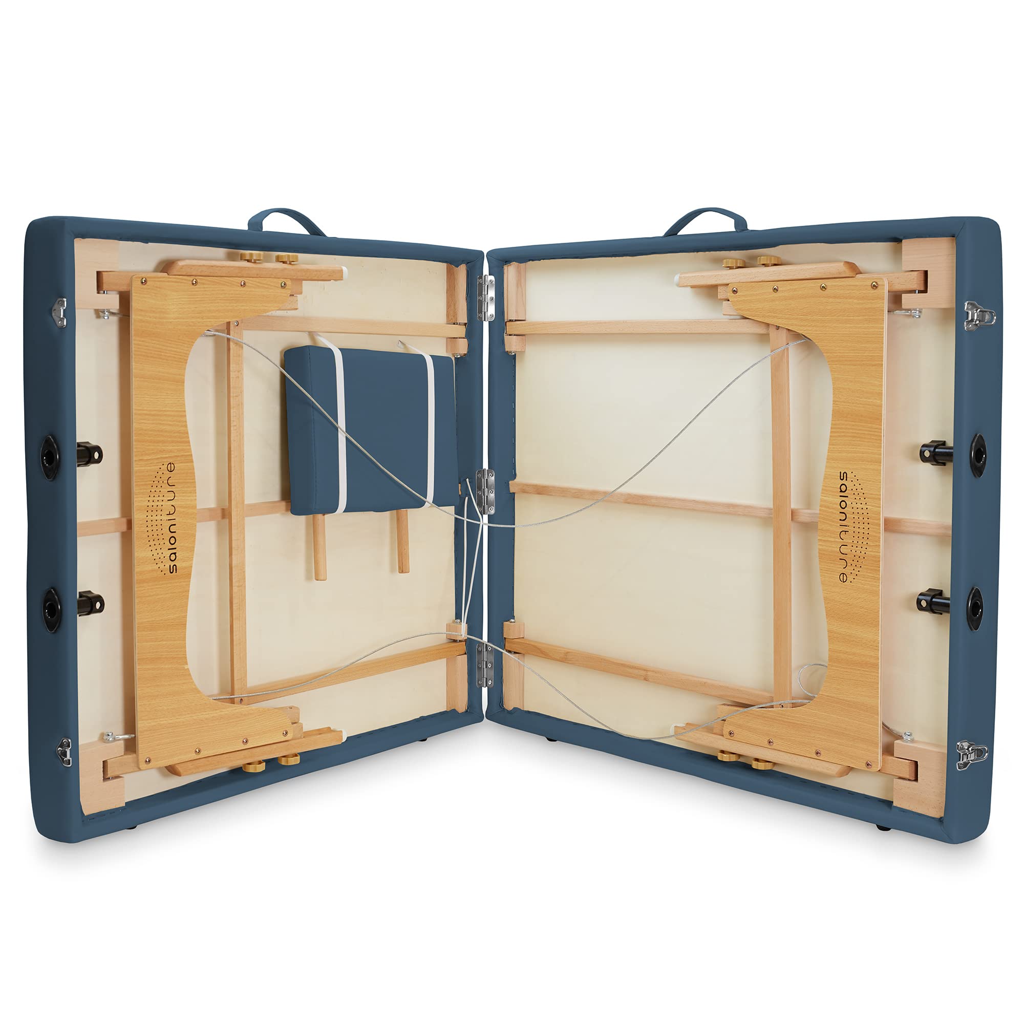 Portable Physical Therapy Massage Table - Low Profile Stretching Treatment Mat Platform for Home & Salon Use - Blue - Ideal for Chiropractic, Yoga, and Rehab Sessions