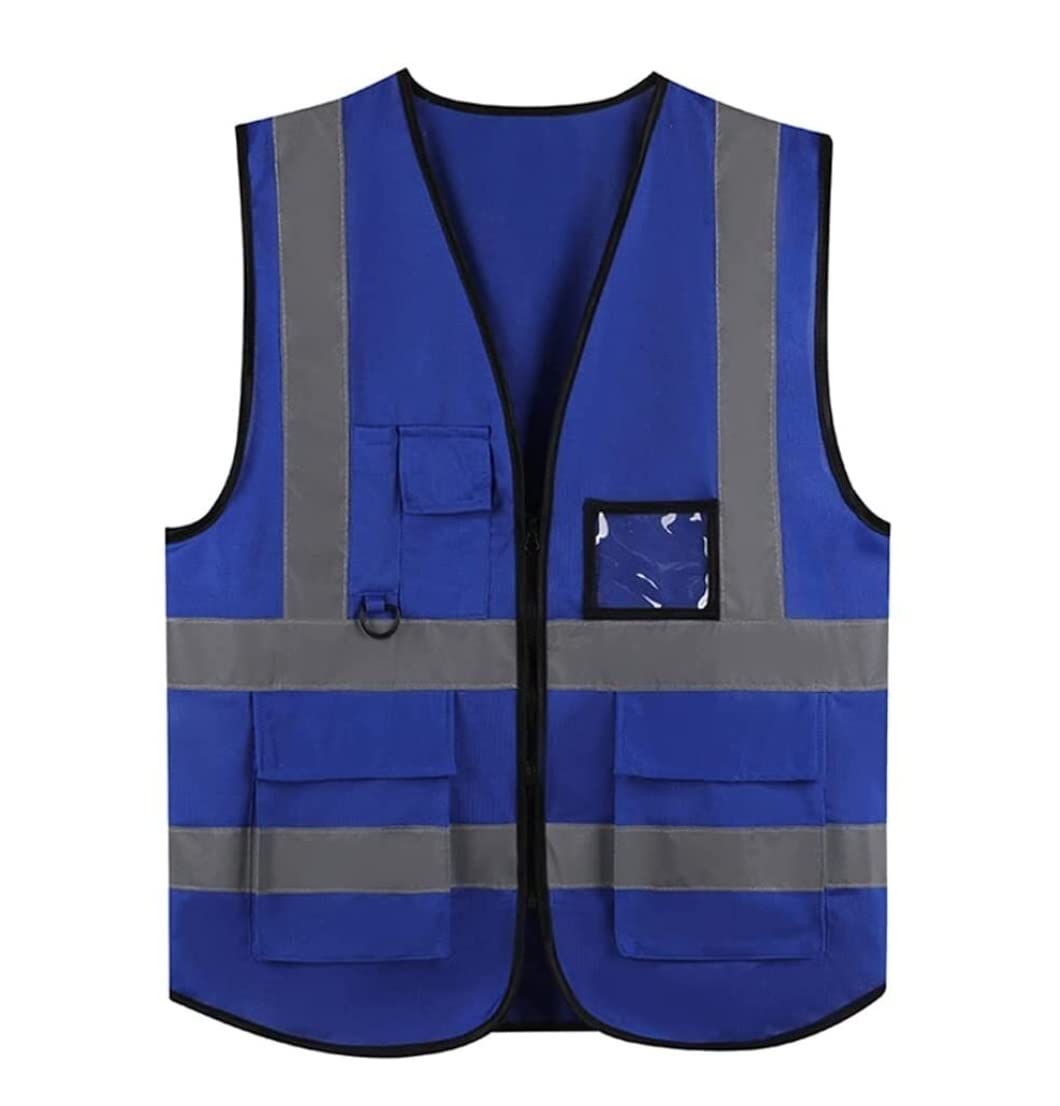 High Visibility Reflective Safety Vest with Pockets & Zipper - ANSI Certified Work Vest for Men & Women - Construction, Road Work & Night Safety Gear