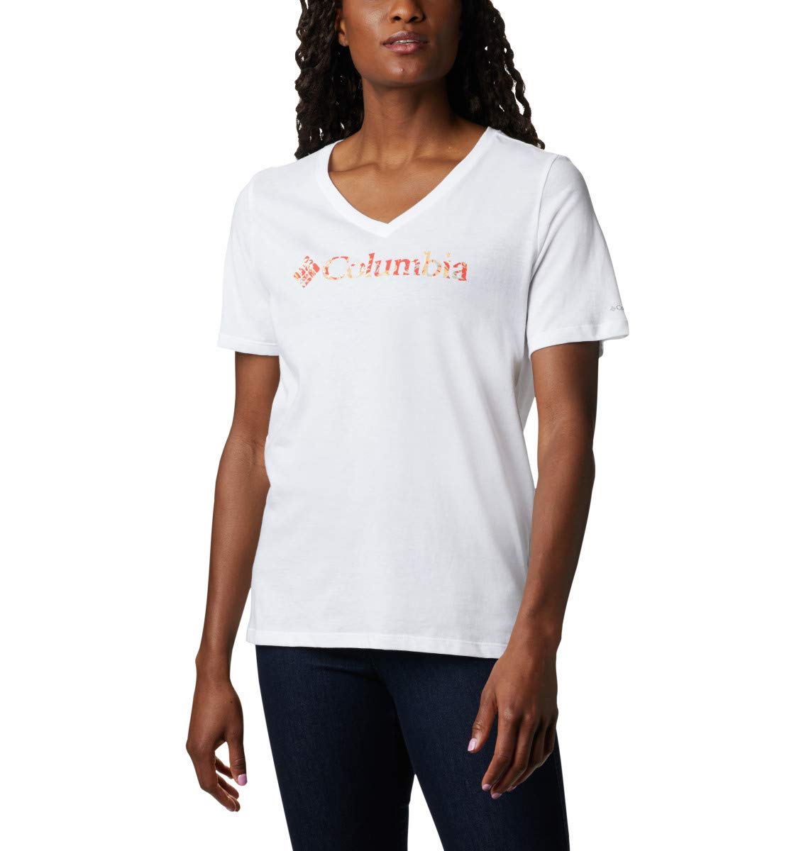 Columbia Women's Mount Rose Relaxed Fit Short Sleeve T-Shirt - Soft Jersey Cotton Blend Top for Casual Wear, Hiking & Outdoor Activities