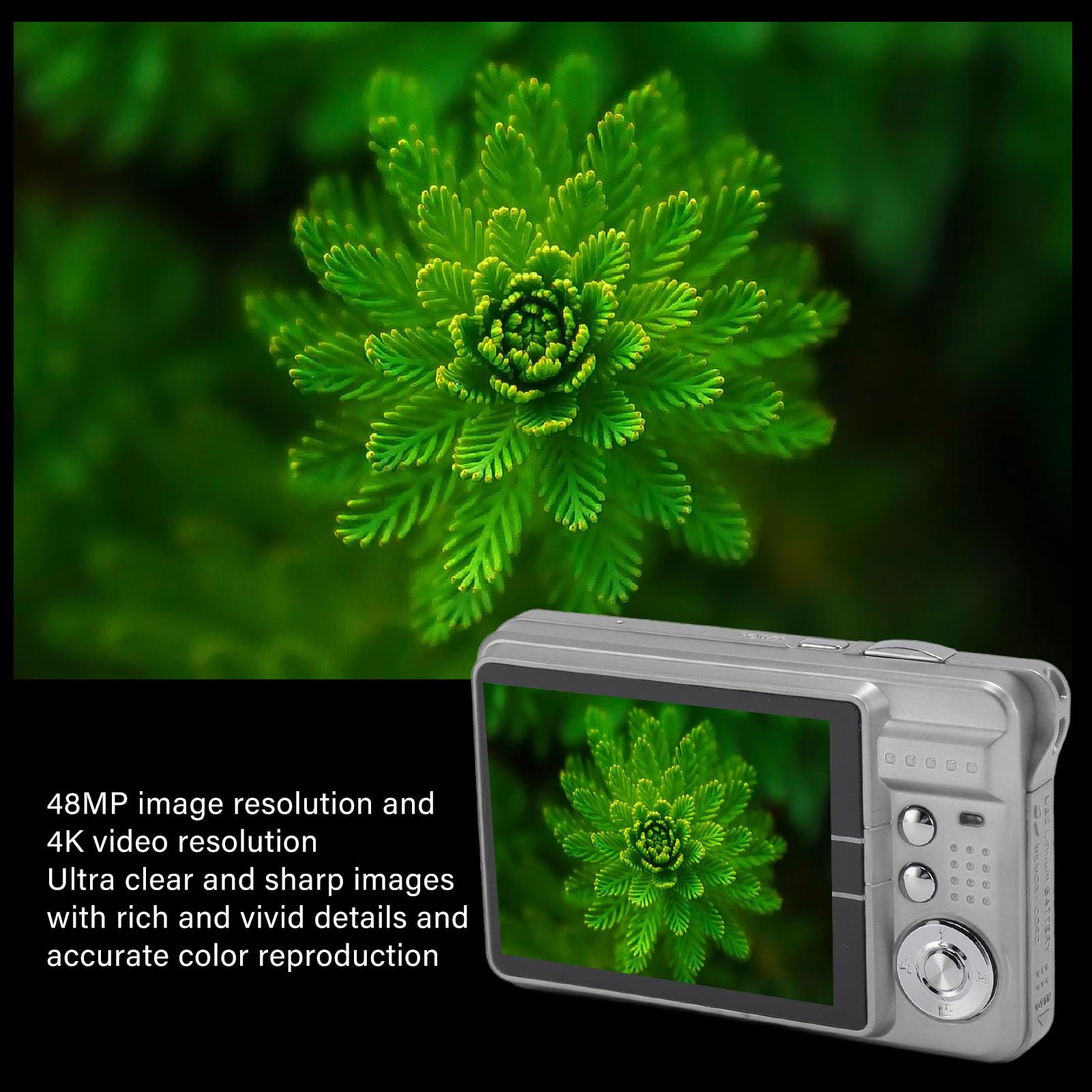 48MP HD Digital Camera for Photography - 4K Video, 2.7