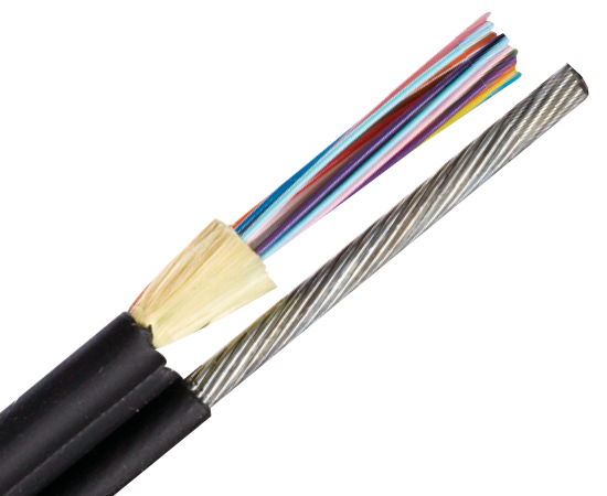 Outdoor Aerial Fiber Optic Cable - OM1 Multimode Polyethylene Jacket with Messenger Wire for High-Speed Internet & Network Installations (Ideal for Telecom, CCTV, and Outdoor Networking)