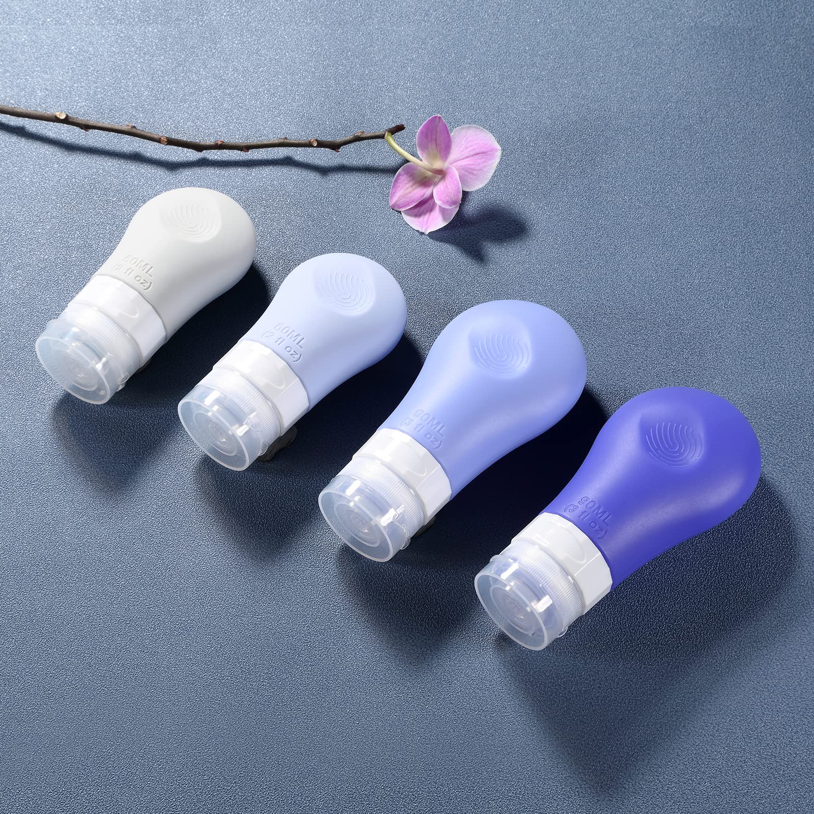 Gemice 16 Pack TSA Approved Silicone Travel Bottles Set - Leak Proof 2oz & 3oz Squeezable Containers for Shampoo, Conditioner, Lotion & Body Wash - Perfect for Air Travel, Gym, Camping & Vacation Toiletries