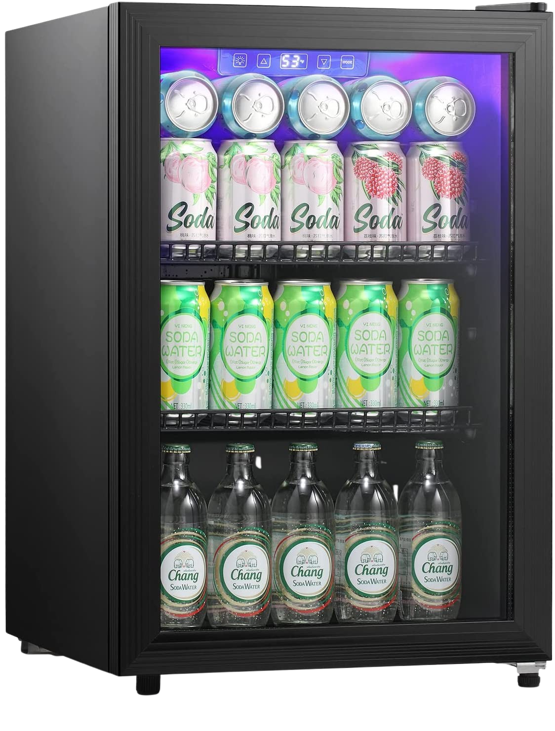 Antarctic Star W6870 2.4 Cubic Feet Mini Beverage Fridge with Electronic Temperature Control - Compact Cooler for Beer, Wine, Soda & Snacks - Perfect for Dorm, Office, Bedroom or Home Bar