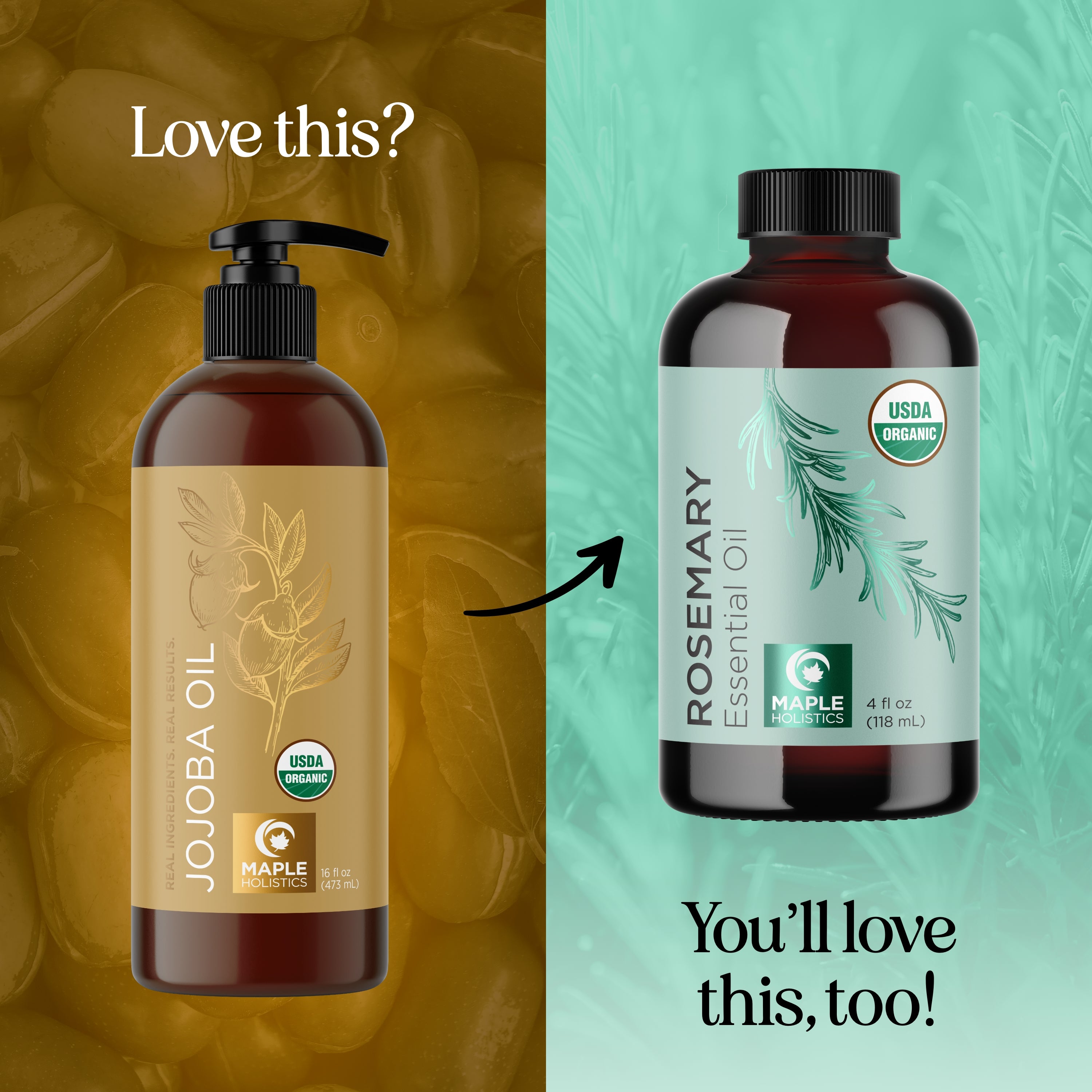 Pure Organic Jojoba Oil for Hair & Skin - 100% Natural Cold Pressed Moisturizer - Perfect for Face, Body & Scalp Care - Hydrating & Nourishing Treatment for Dry Skin & Hair Growth